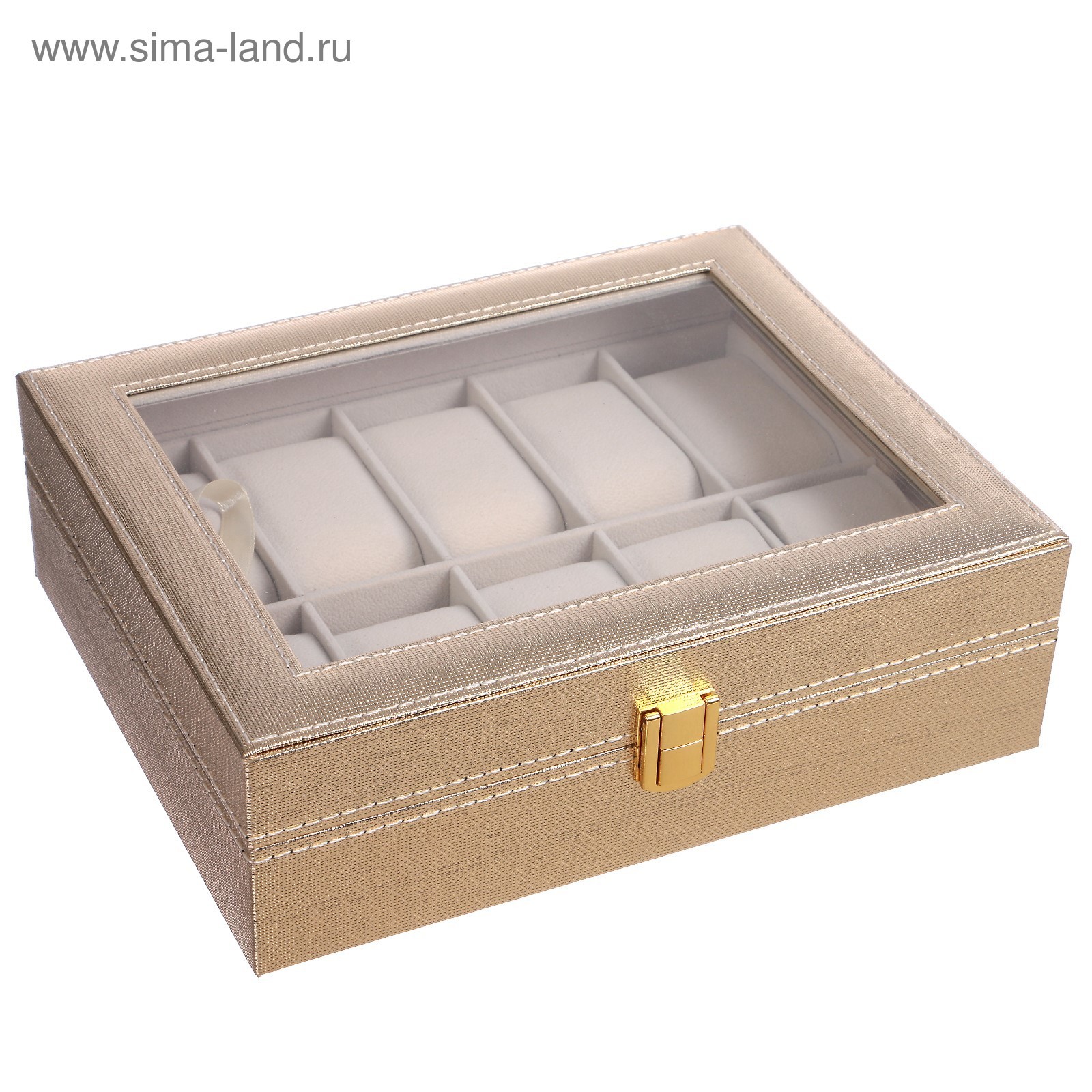 Изображение товара Шкатулка под часы 10 отделений "Космос. Золото" 8x25.5x20 см
