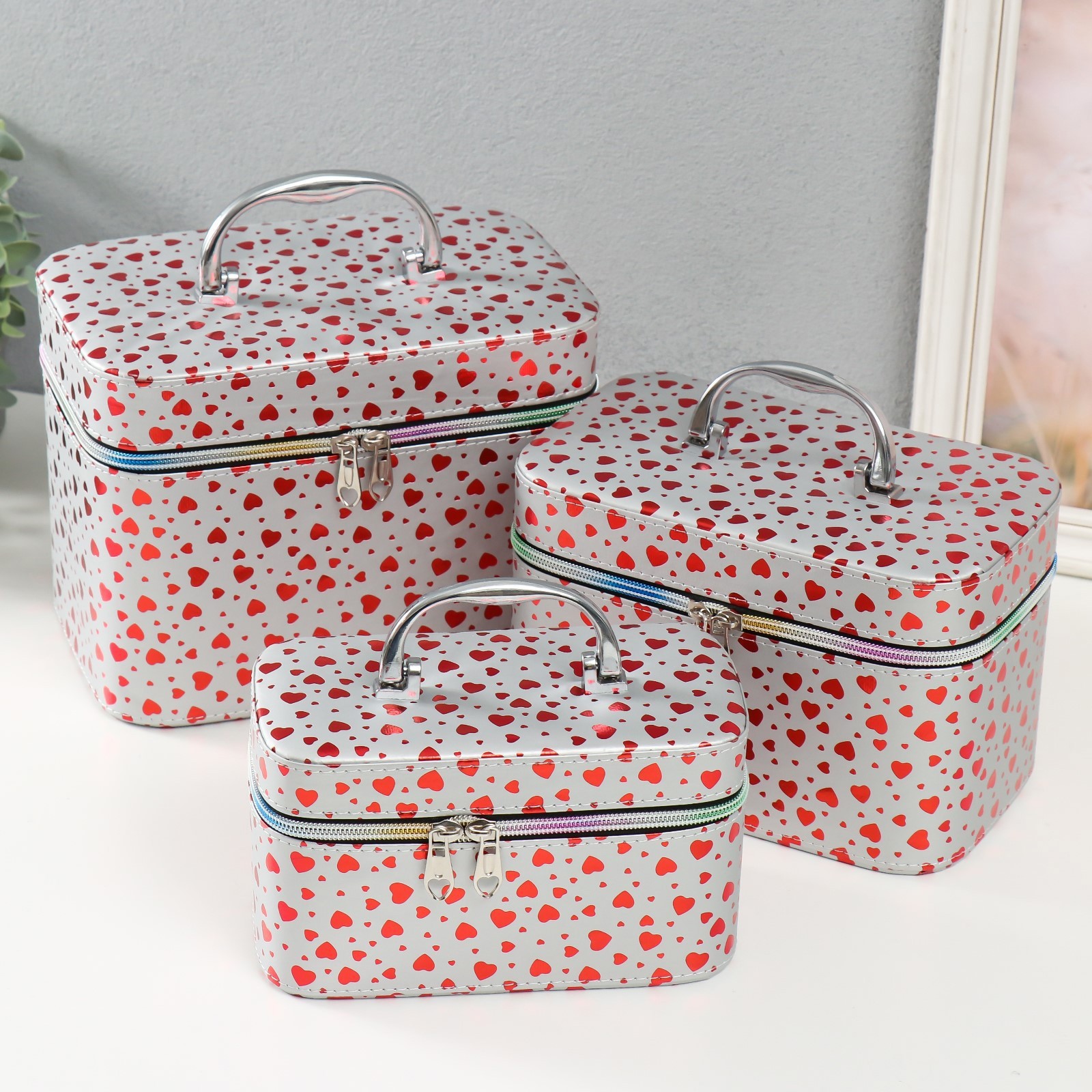 Изображение товара Шкатулка с зеркалом "Сердца на белом" SIMALAND