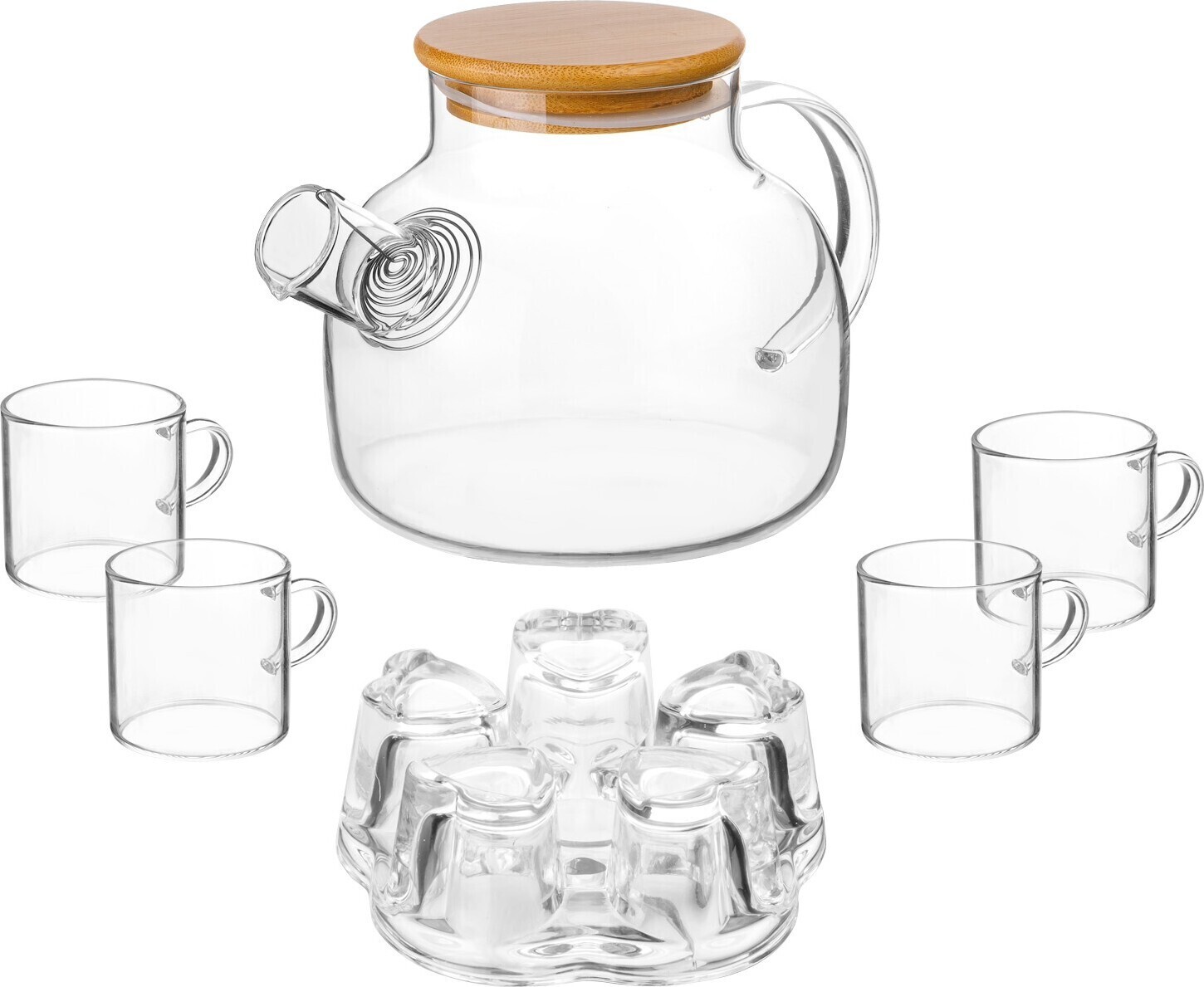 Изображение товара Заварочный чайник 1000 мл Perfecto linea стекло цвет прозрачный/бамбук