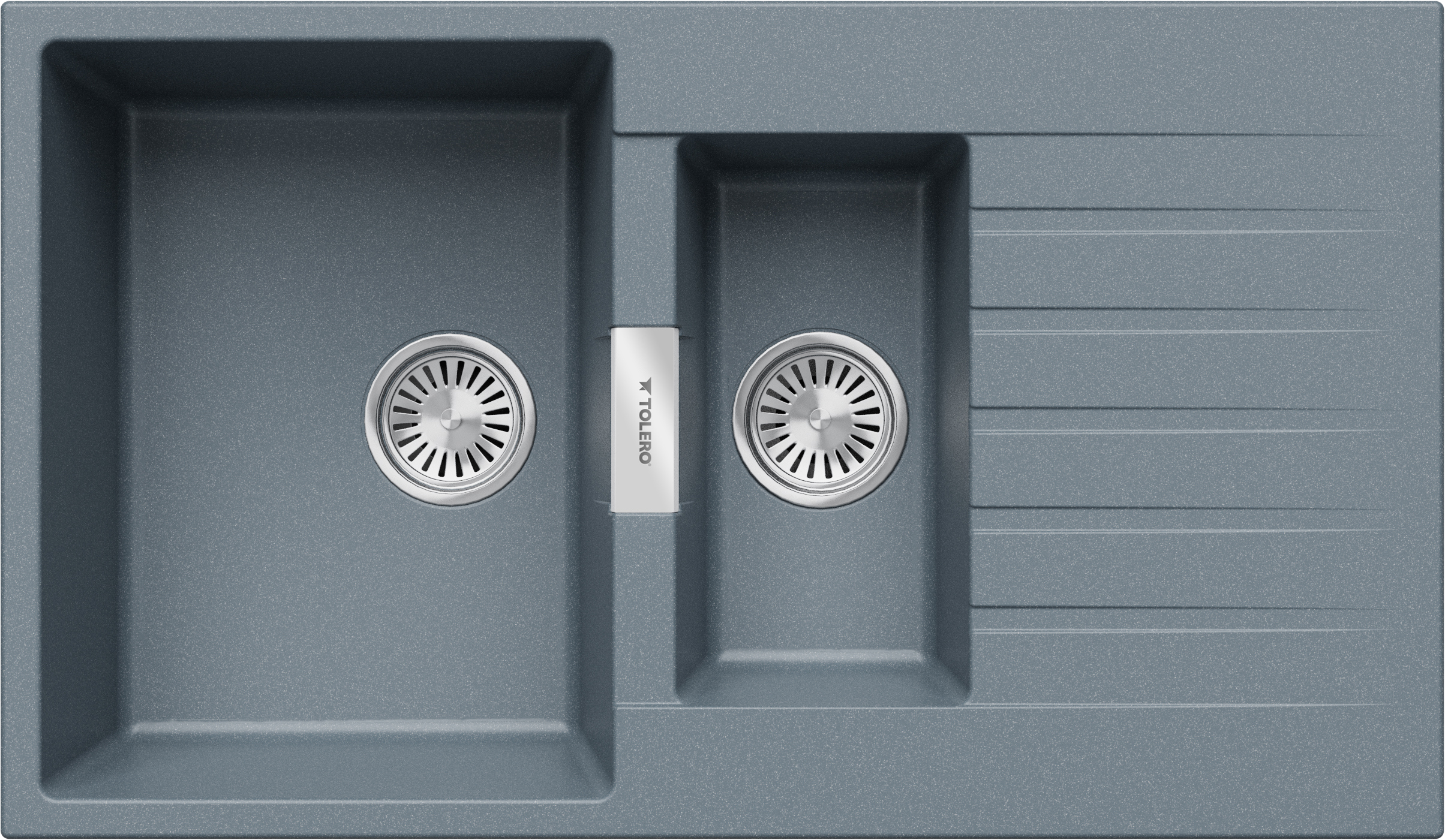 Изображение товара Врезная кухонная мойка Tolero TL-860 из кварца 86x50 см темно-серая