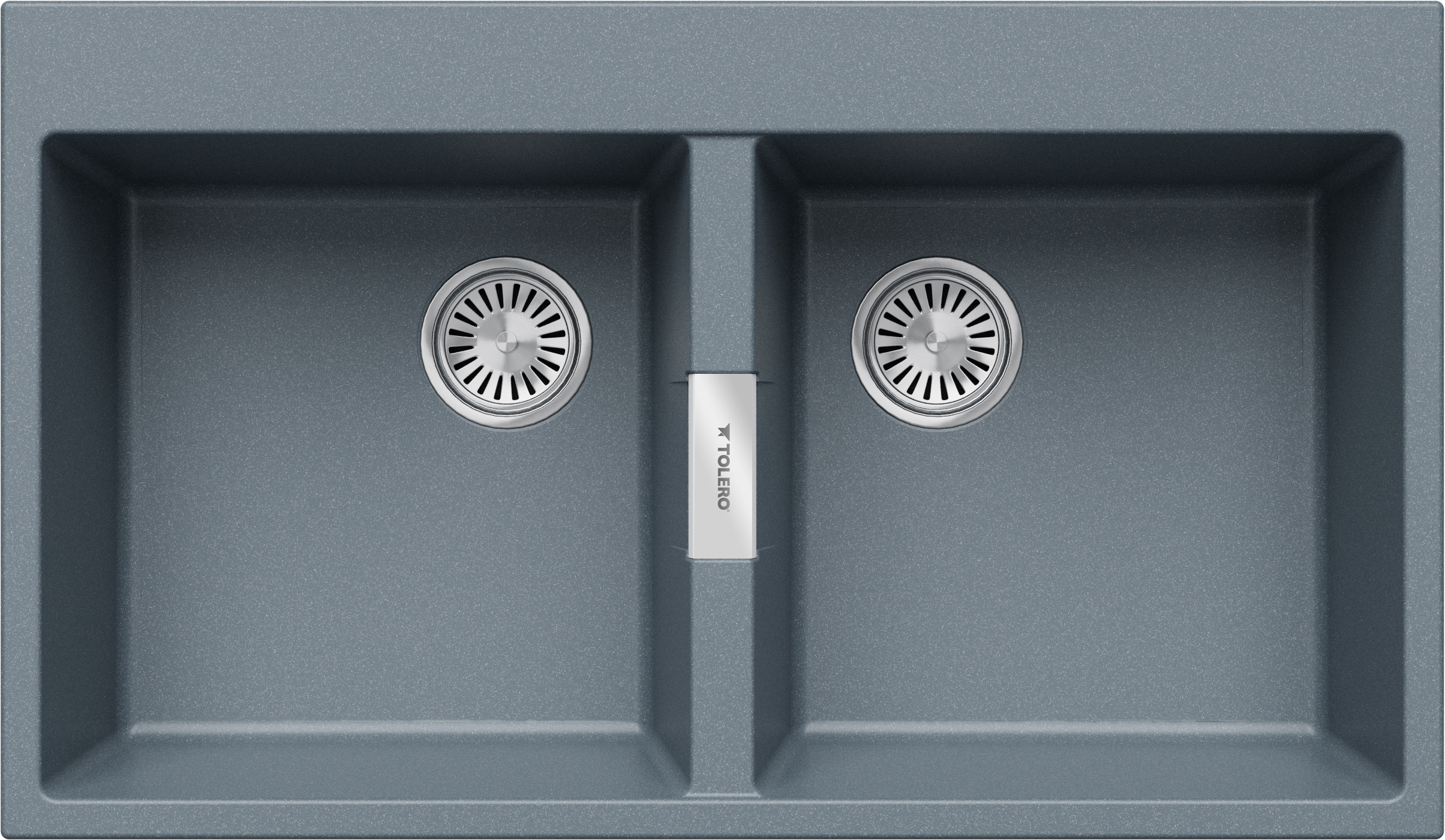 Изображение товара Врезная мойка Tolero TL-862 86x50x20 см кварц цвет серый