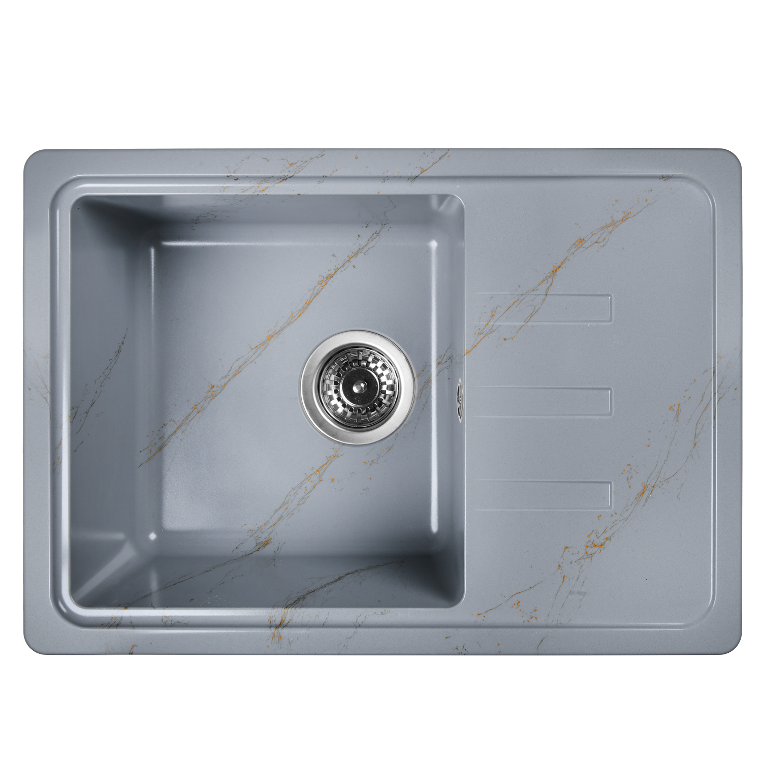 Изображение товара Мойка для кухни из искусственного камня Wisent WB15-15 Мрамор Серо-золотой 435x620