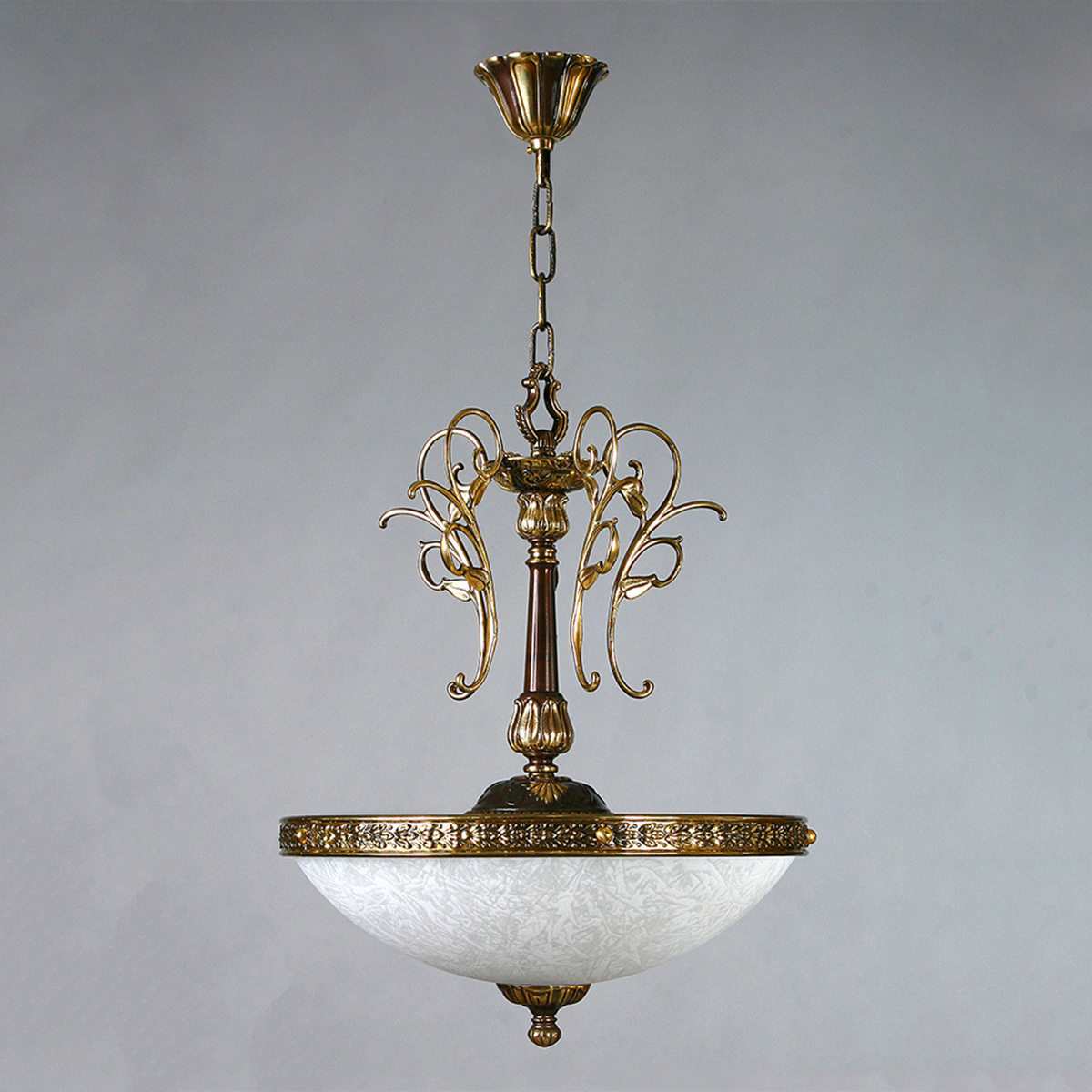 Изображение товара Подвесной светильник Mantra 02140_pb с 5 плафонами коричневый стекло латунь 10 м²