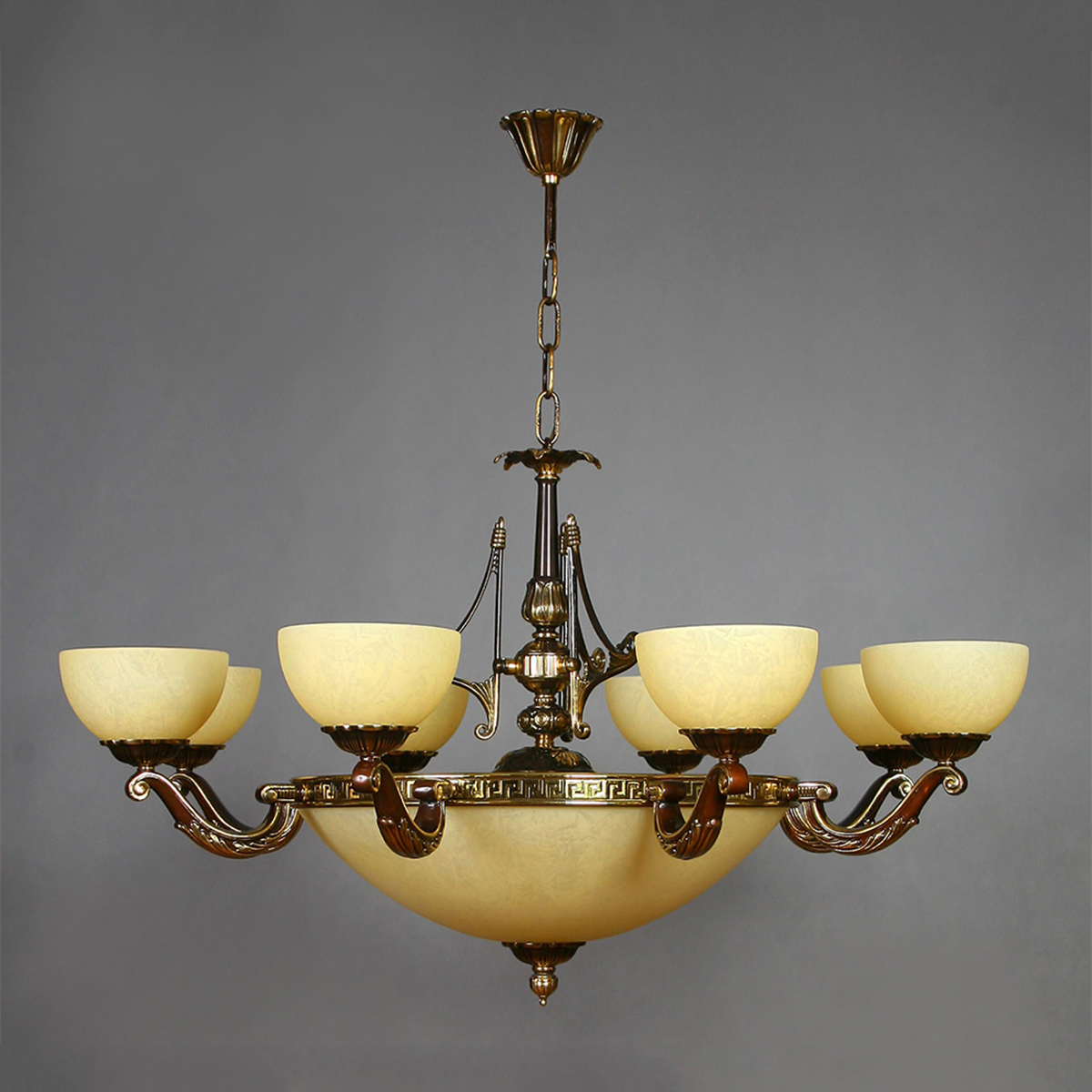 Изображение товара Люстра подвесная Mantra 02166-8_pb для больших залов классика латунь декор стекло