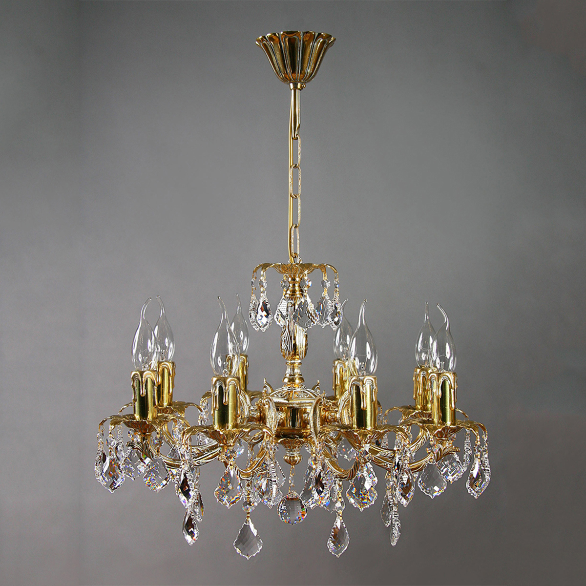 Изображение товара Подвесная люстра Mantra 2226-8_wp_new_leaf коричневая 16 м² классика