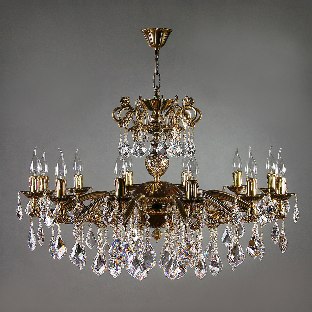 Изображение товара Подвесная люстра Mantra 2128-12_pb_new_leaf 24 м² теплый белый коричневая люстра классика