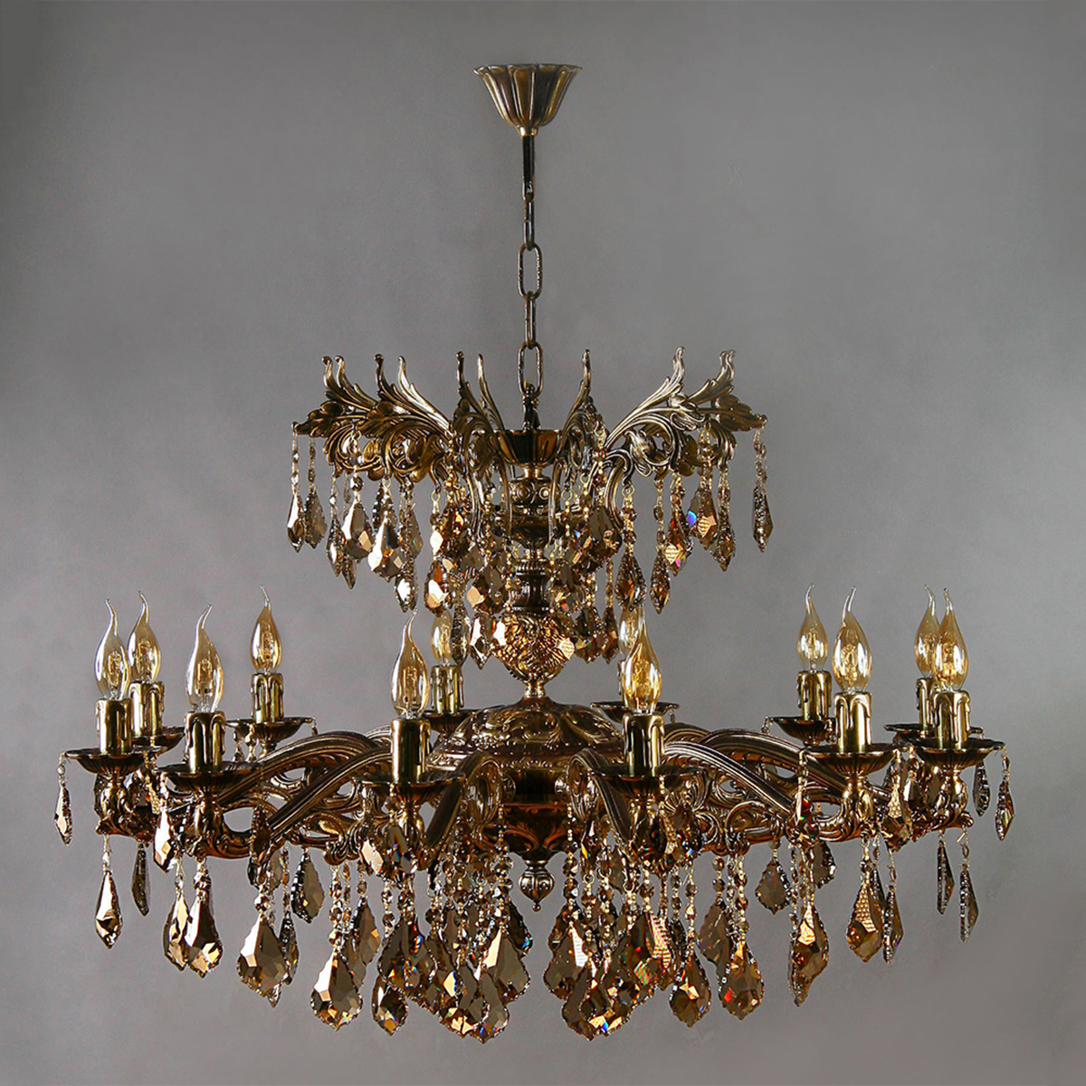 Изображение товара Люстра подвесная MANTRA 2128-12+12_pb_honey_leaf классика латунь замокающее освещение