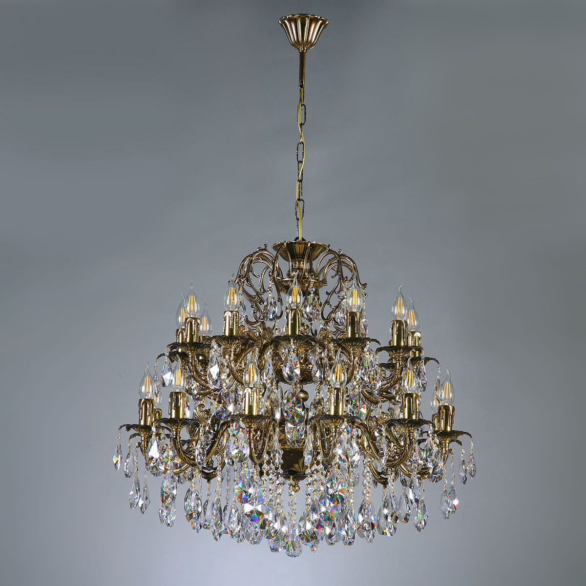 Изображение товара Люстра подвесная Mantra 2118-12+12_pb_tear_drop 48 м² теплый белый (желтый) свет цвет коричневый