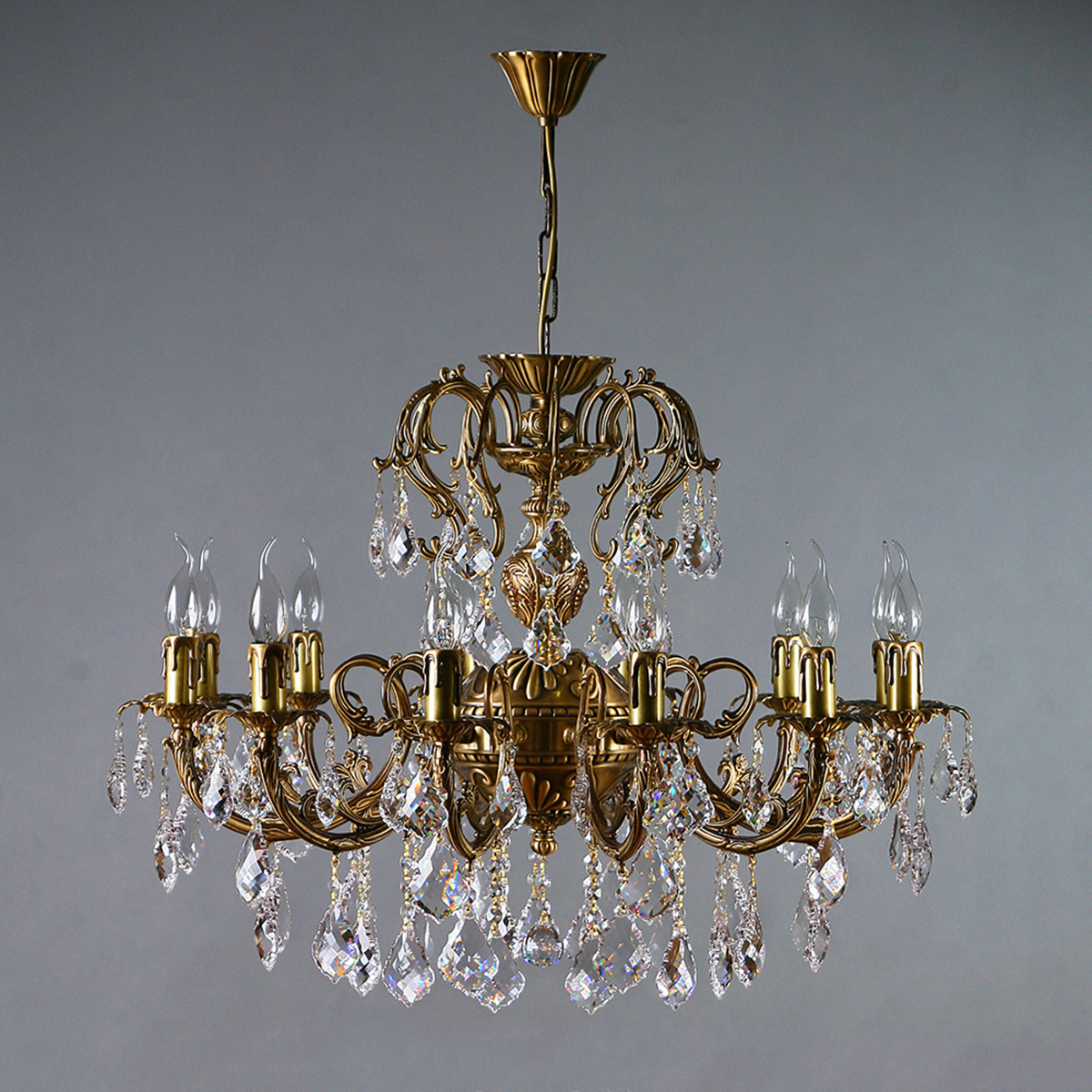 Изображение товара Люстра подвесная Mantra 8888-12 AB New Leaf коричневая классическая династия