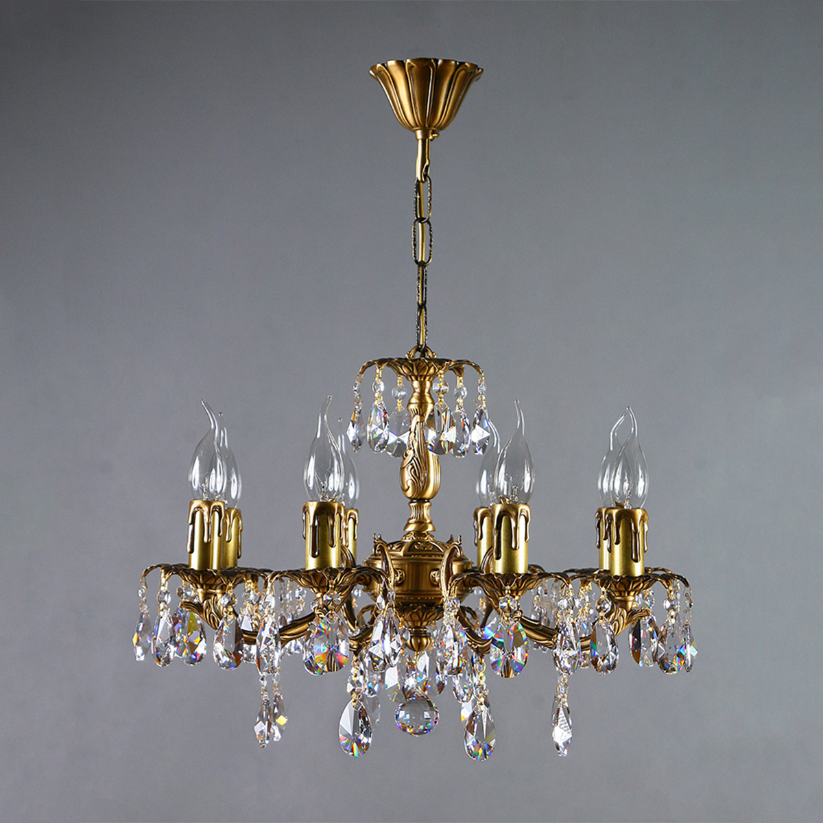 Изображение товара Люстра подвесная Mantra 2226-8 AB Tear Drop 16 м² коричневый латунь тепло белый свет