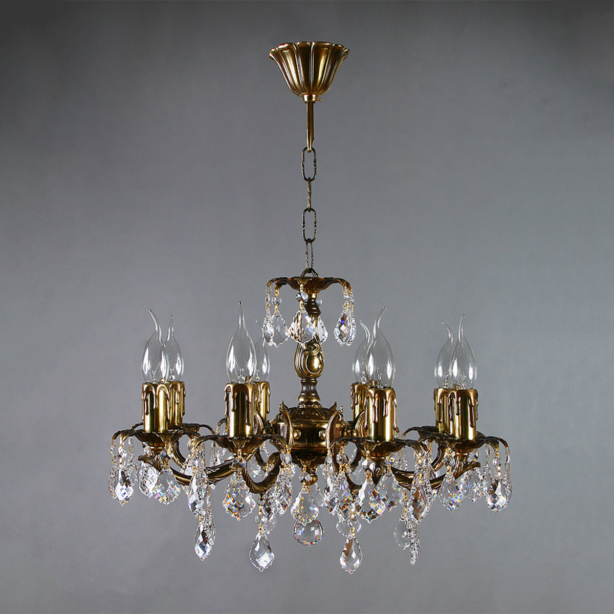 Изображение товара Люстра подвесная Mantra 2226-8_pb_new_leaf классическая коричневая 8 плафонов