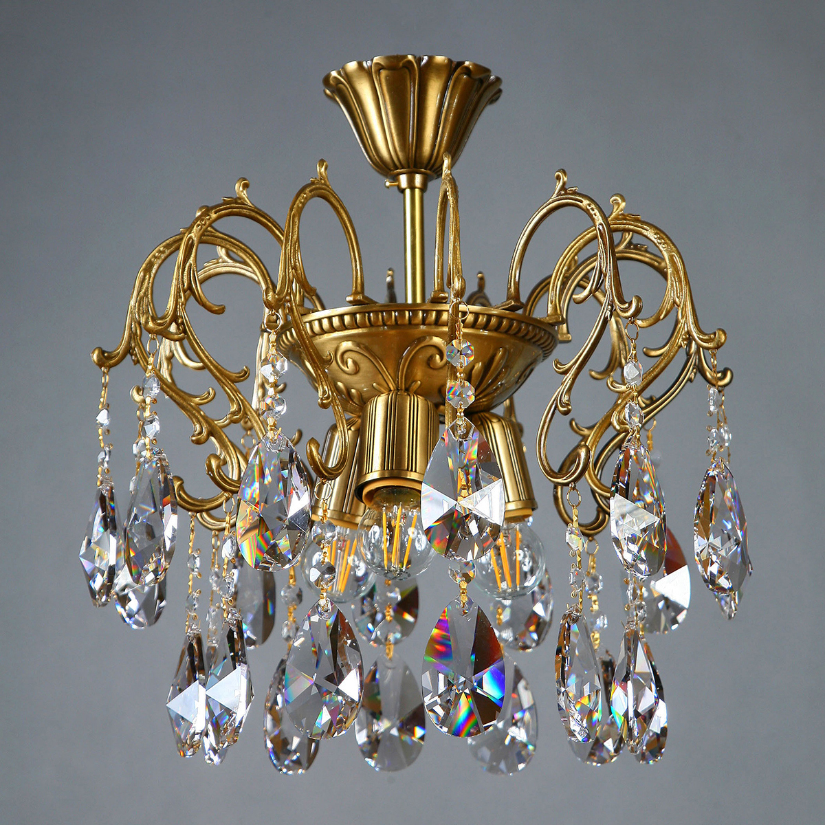 Изображение товара Люстра потолочная Mantra 8888-3_pl_ab_tear_drop 6 м² теплый белый (желтый) свет цвет коричневый