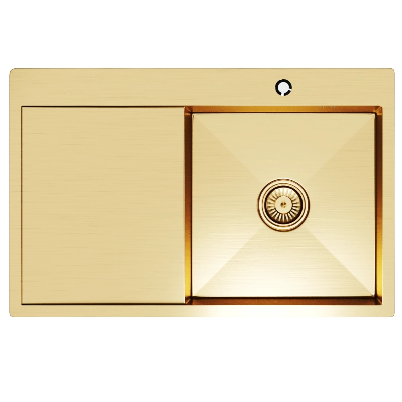 Изображение товара Врезная кухонная мойка Mixline 552919 из нержавеющей стали золотая 78x50x20 см