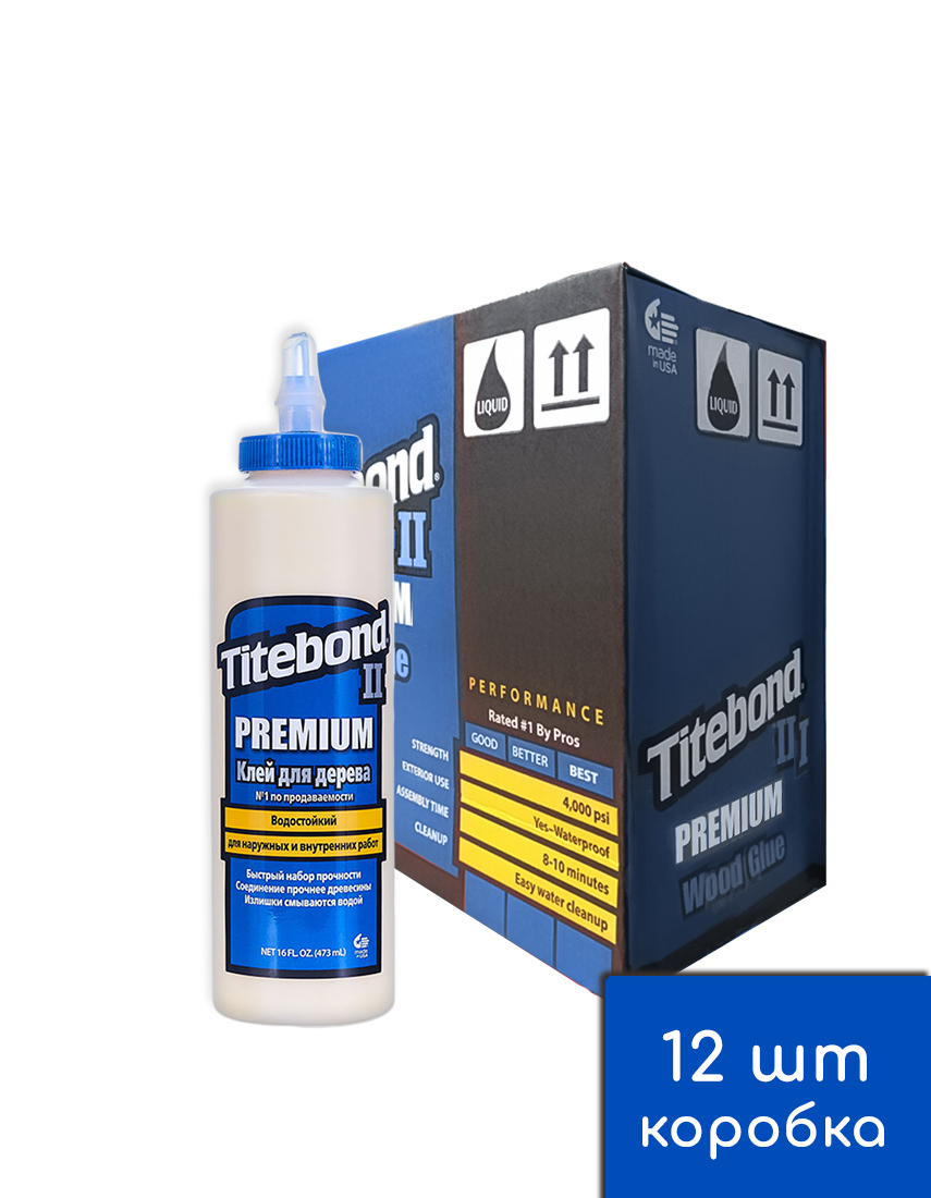 Изображение товара Клей столярный Titebond Premium II Wood Glue 473 мл 12 шт