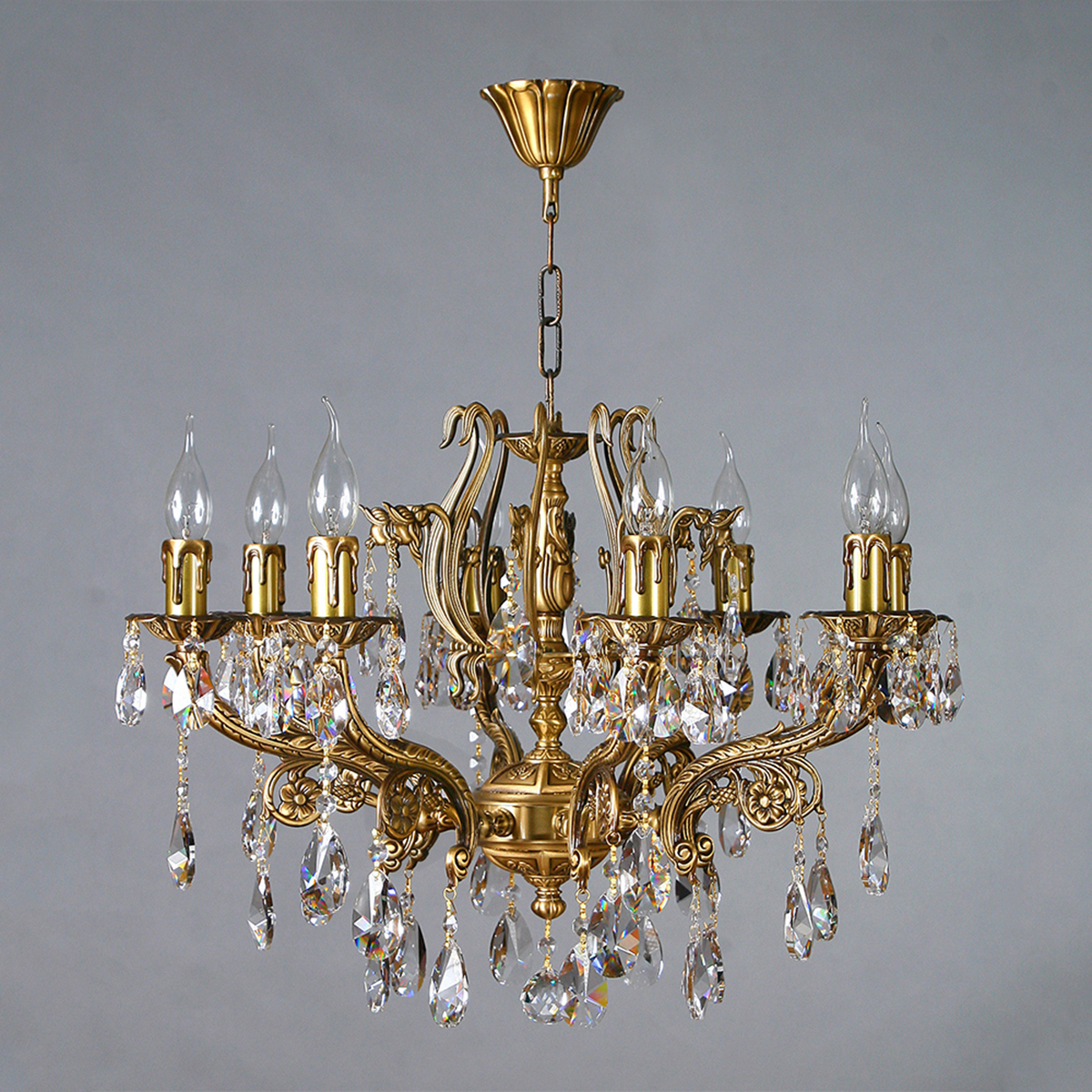 Изображение товара Люстра подвесная Mantra 8828-8_AB_Tear_Drop коричневая классика