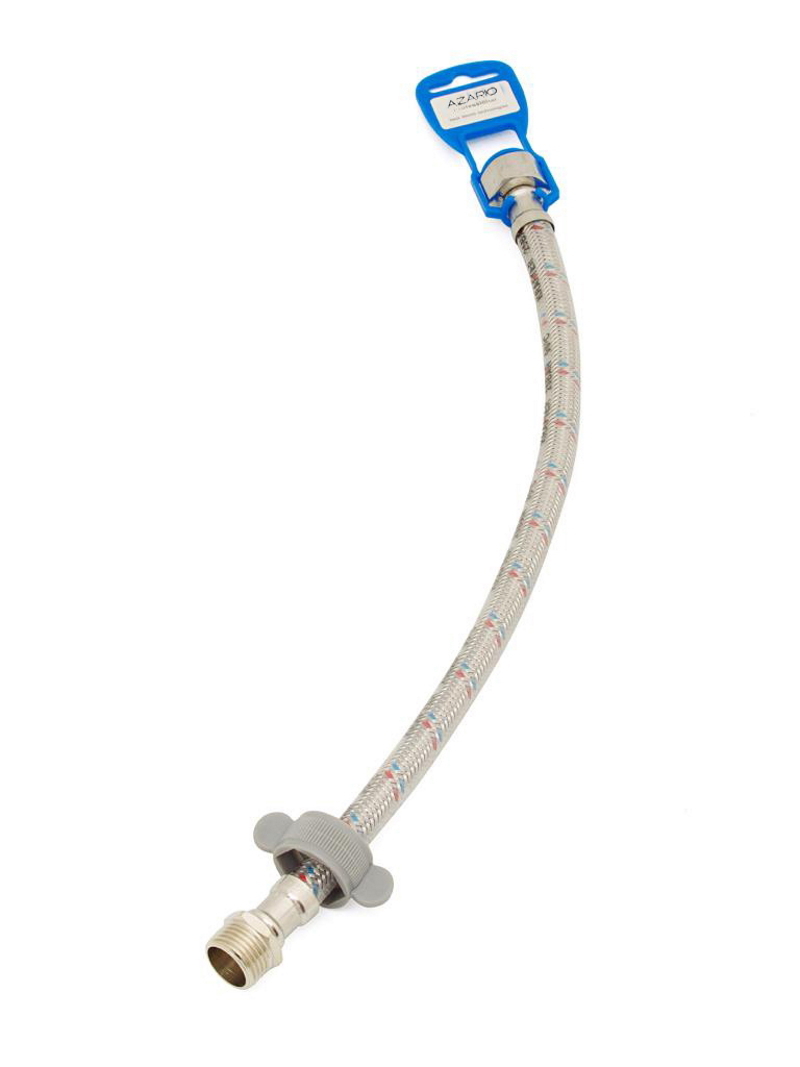 Изображение товара Гибкая подводка для воды Azario 1/2 дюйма 30 см с силиконовой оболочкой