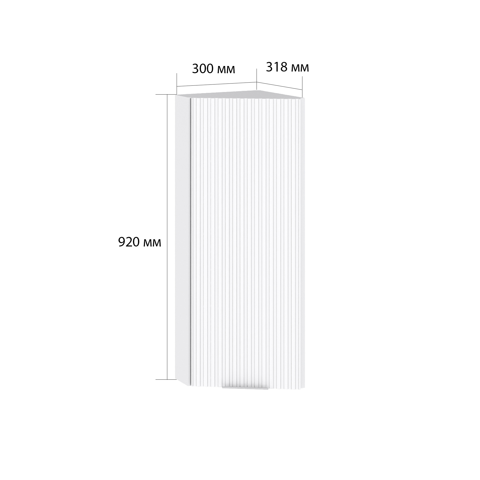 Изображение товара Навесной шкаф торцевой Сурская мебель Айленд Сиэль ян 30x92x31.8 см ЛДСП цвет белый