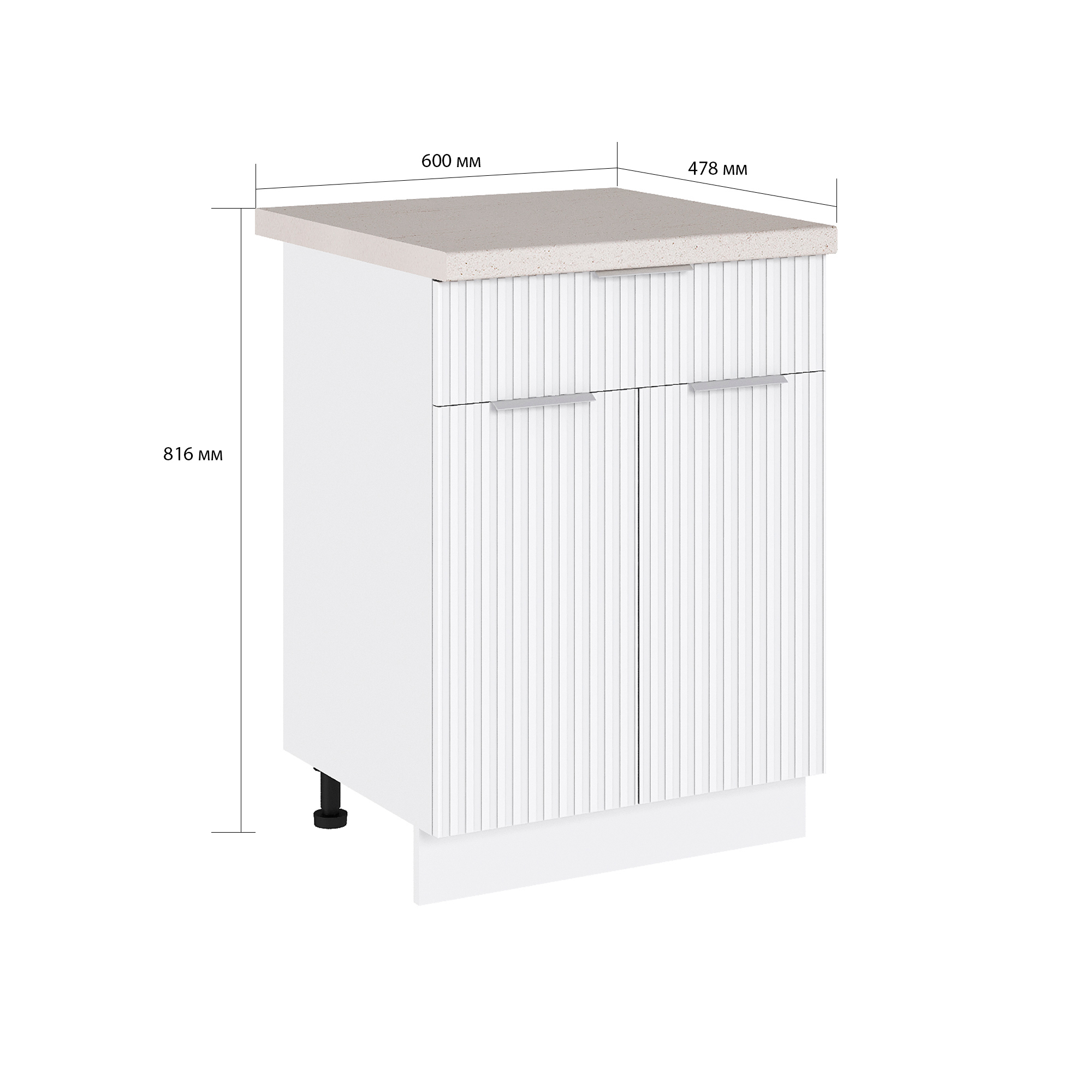 Изображение товара Напольный шкаф с 1 ящиком Сурская мебель Айленд Сиэль 60x81.6x47.8 см белый