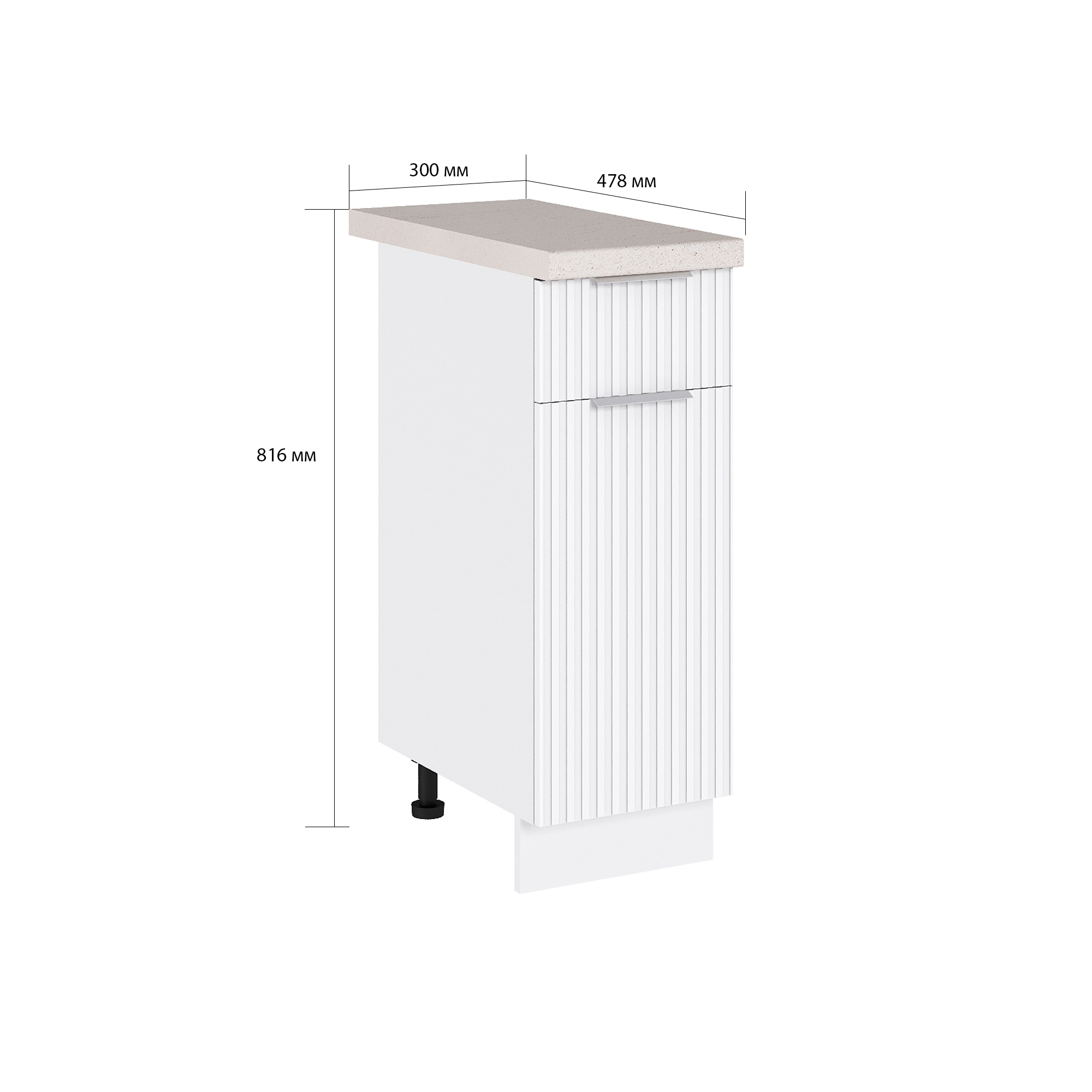 Изображение товара Напольный шкаф Сурская мебель Айленд Сиэль ян 30x81.6x47.8 см белый