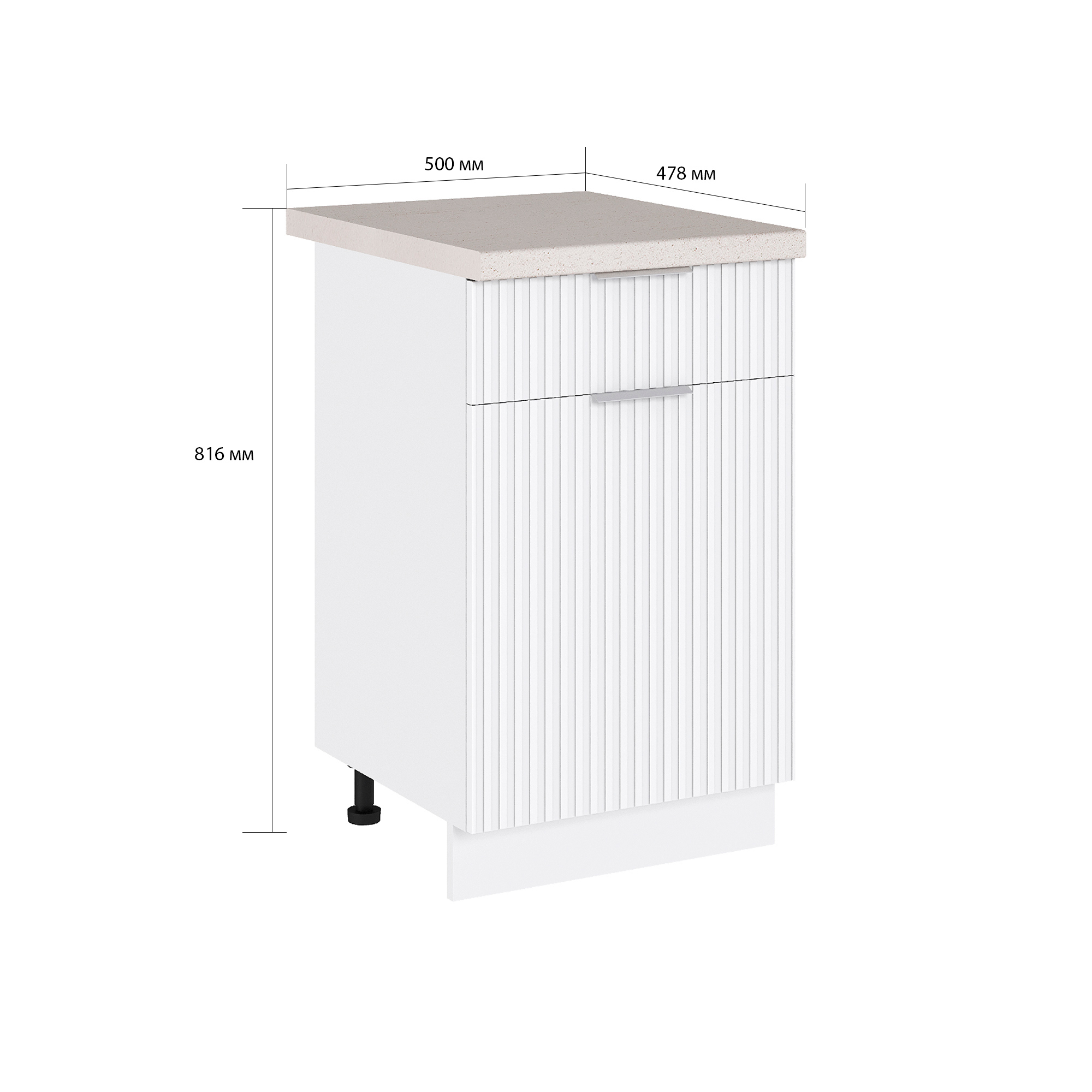 Изображение товара Напольный шкаф с 1 ящиком Сиэль Ян 50x81.6x47.8 см белый, Россия