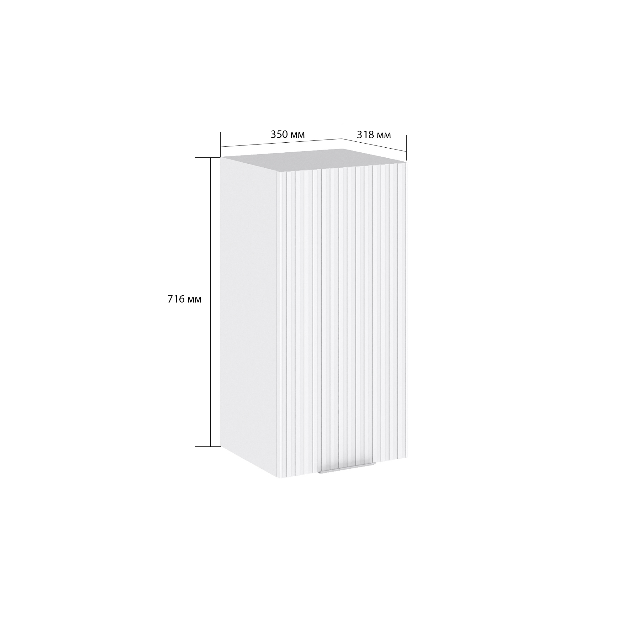 Изображение товара Навесной шкаф Сурская мебель Айленд Сиэль Ян 71.6x35x31.8 см белый ЛДСП