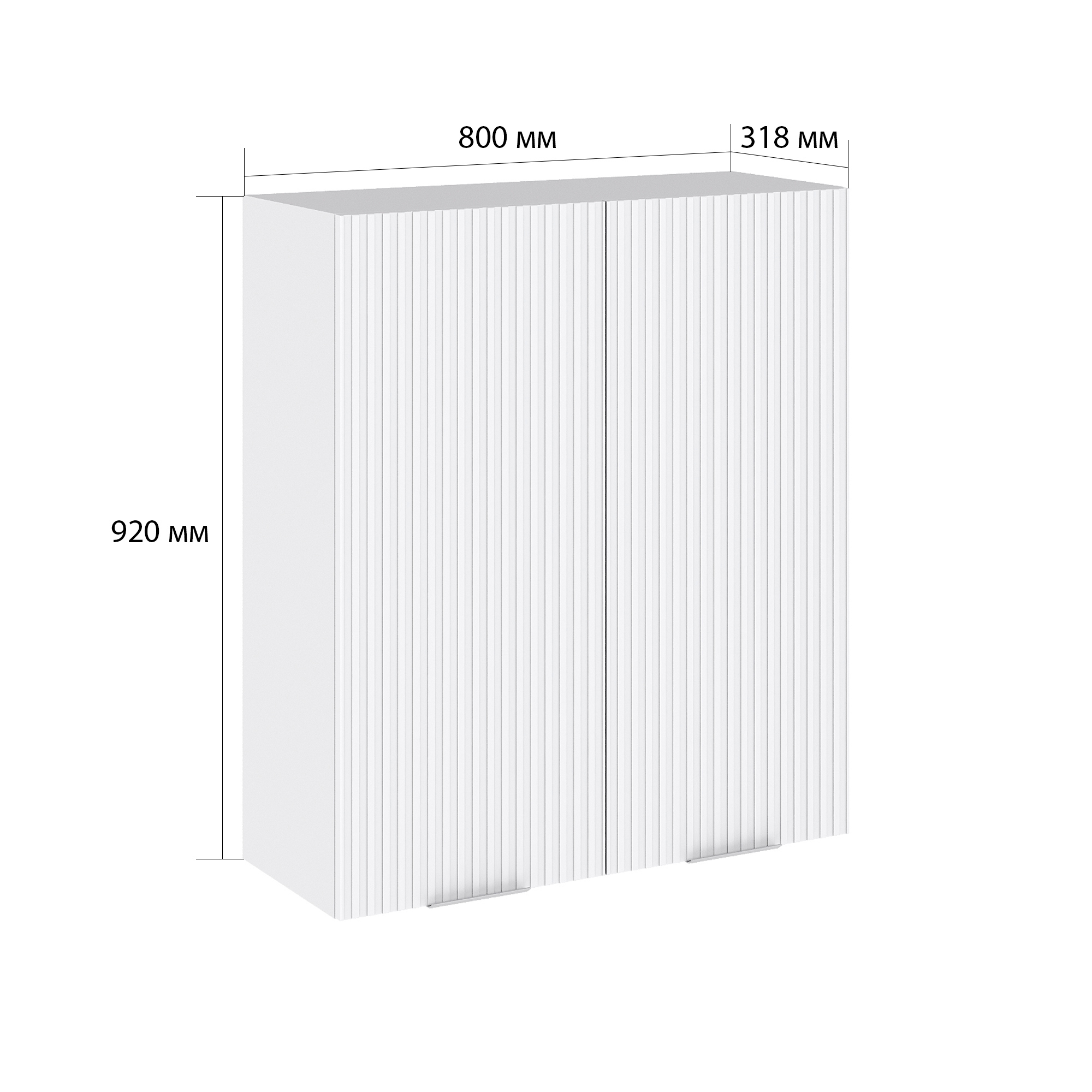 Изображение товара Навесной шкаф Сурская мебель Айленд Сиэль ян белый 80x92x31.8 см ЛДСП МДФ