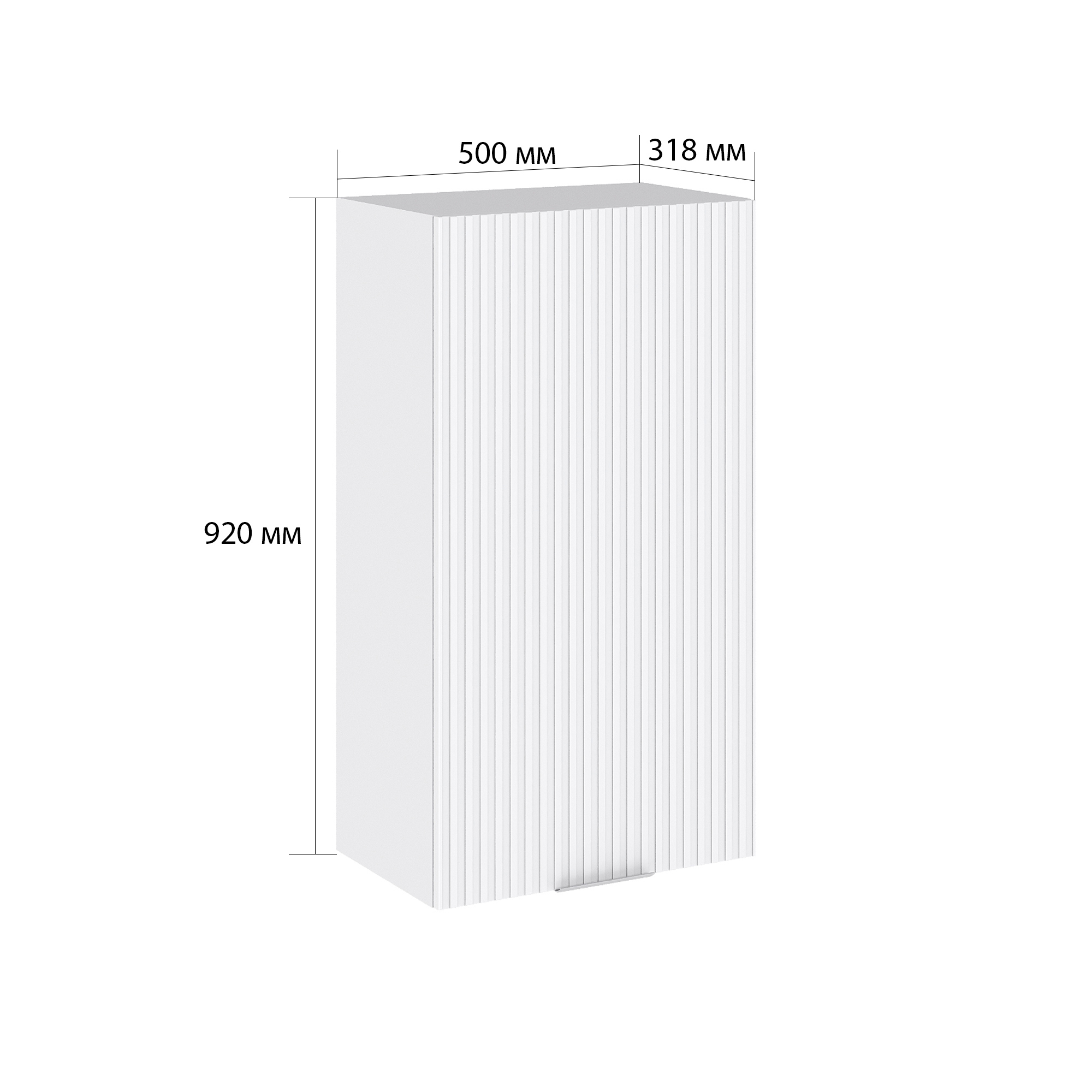 Изображение товара Навесной шкаф Сурская Мебель Айленд Сиэль Ян 50x92x31,8 см белый из ЛДСП и МДФ