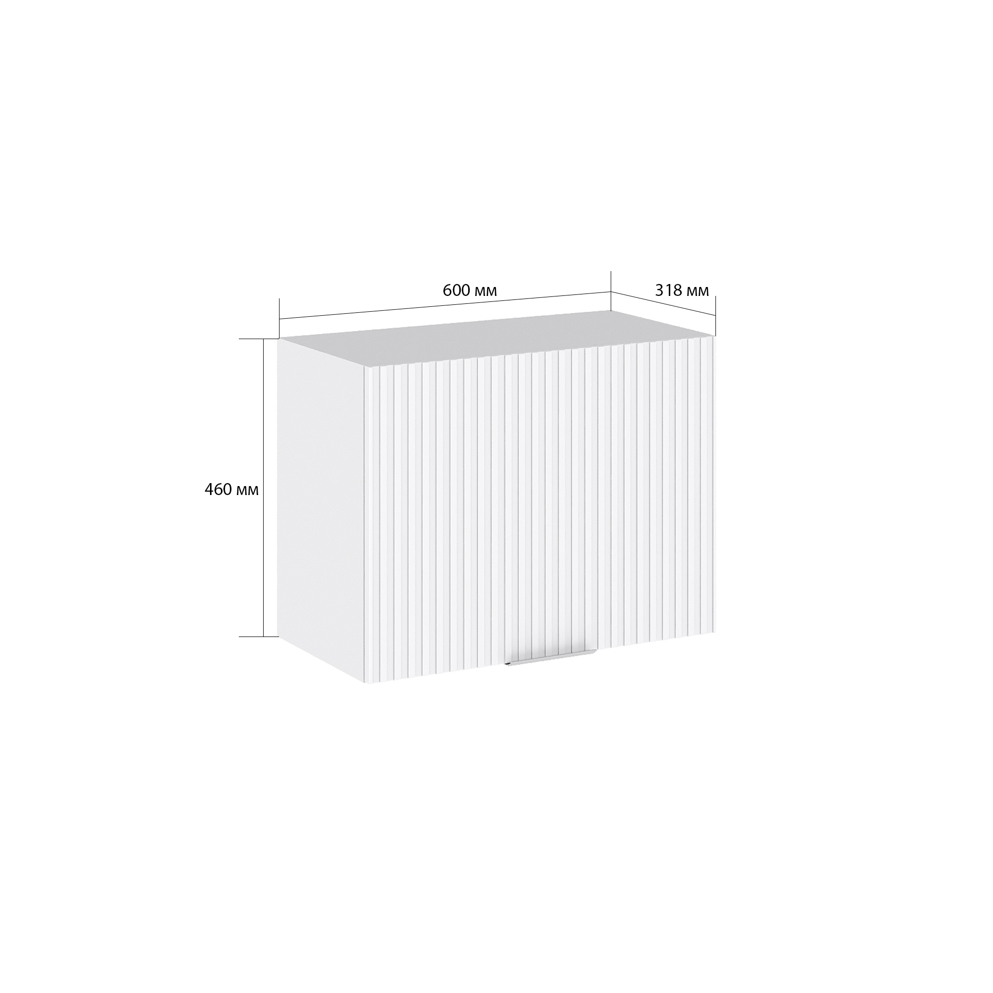 Изображение товара Навесной шкаф Сурская мебель Айленд Сиэль ян белый 60x46x31.8 см МДФ ЛДСП