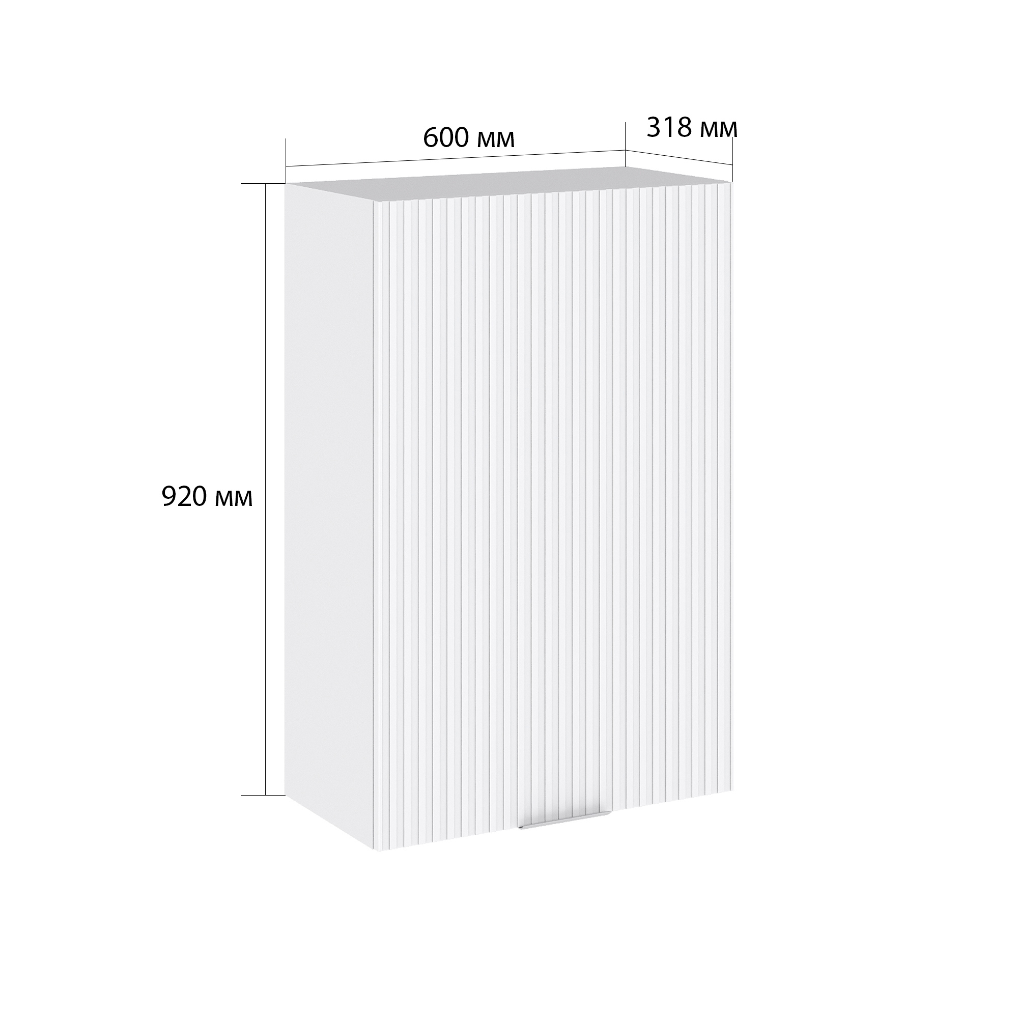 Изображение товара Навесной шкаф Сурская мебель Сиэль Ян 60x92x31.8 см белый ЛДСП МДФ