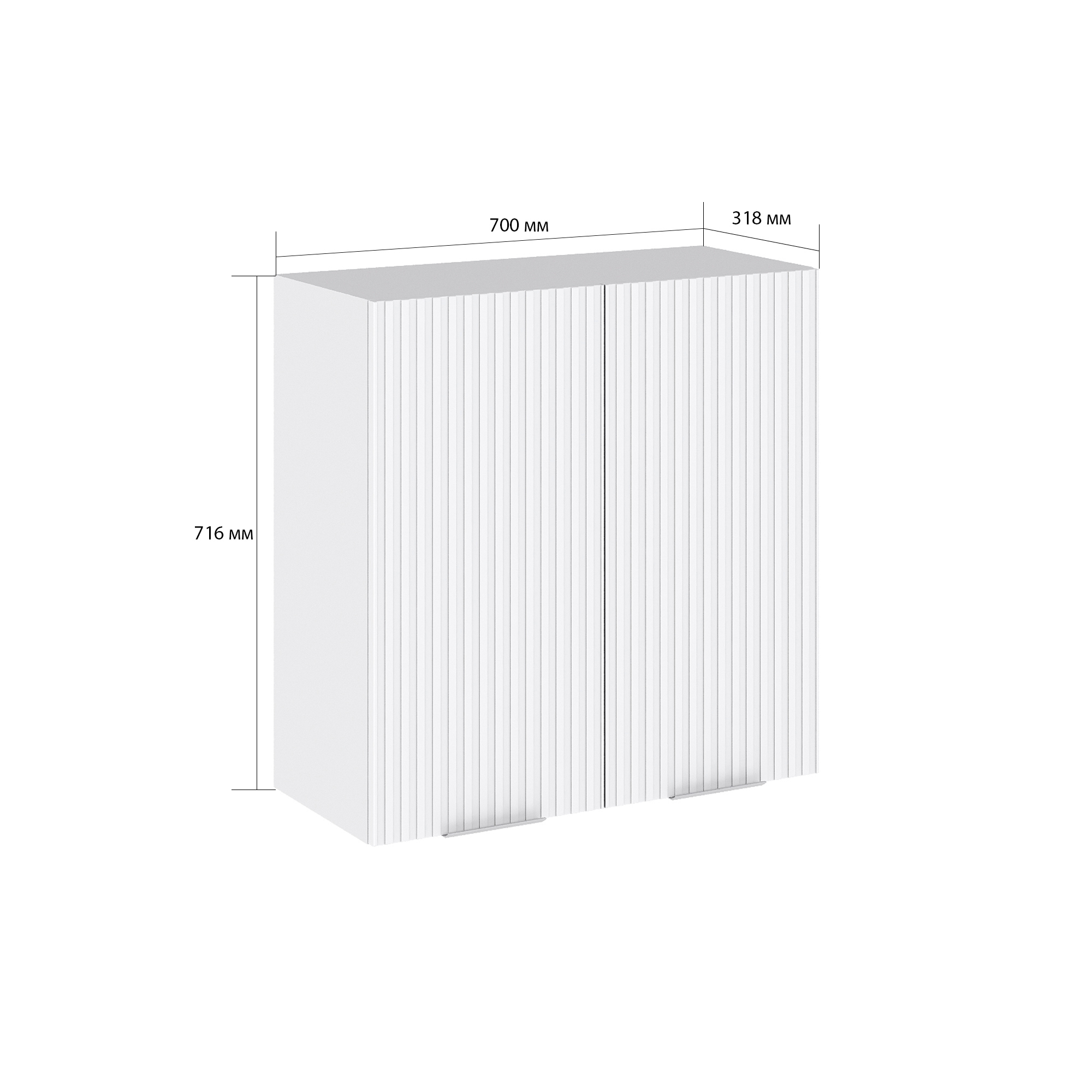 Изображение товара Навесной шкаф Сурская мебель Айленд Сиэль ян белый 70x71.6x31.8 см ЛДСП