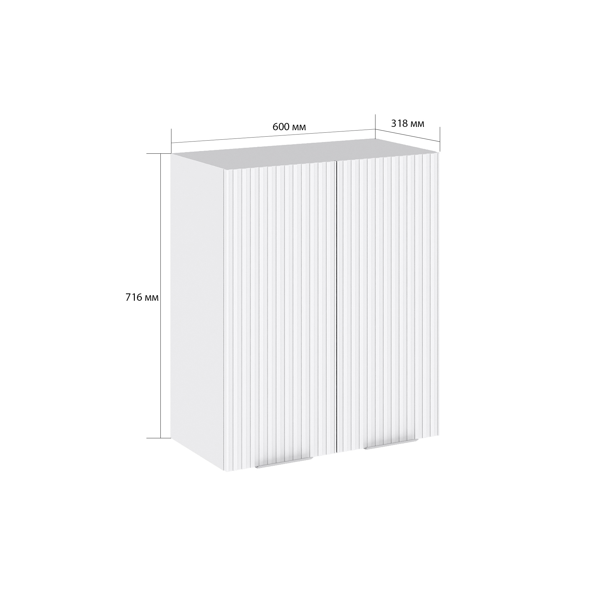 Изображение товара Навесной шкаф Сурская мебель Айленд Сиэль ян 60x71.6x31.8 см белый ЛДСП