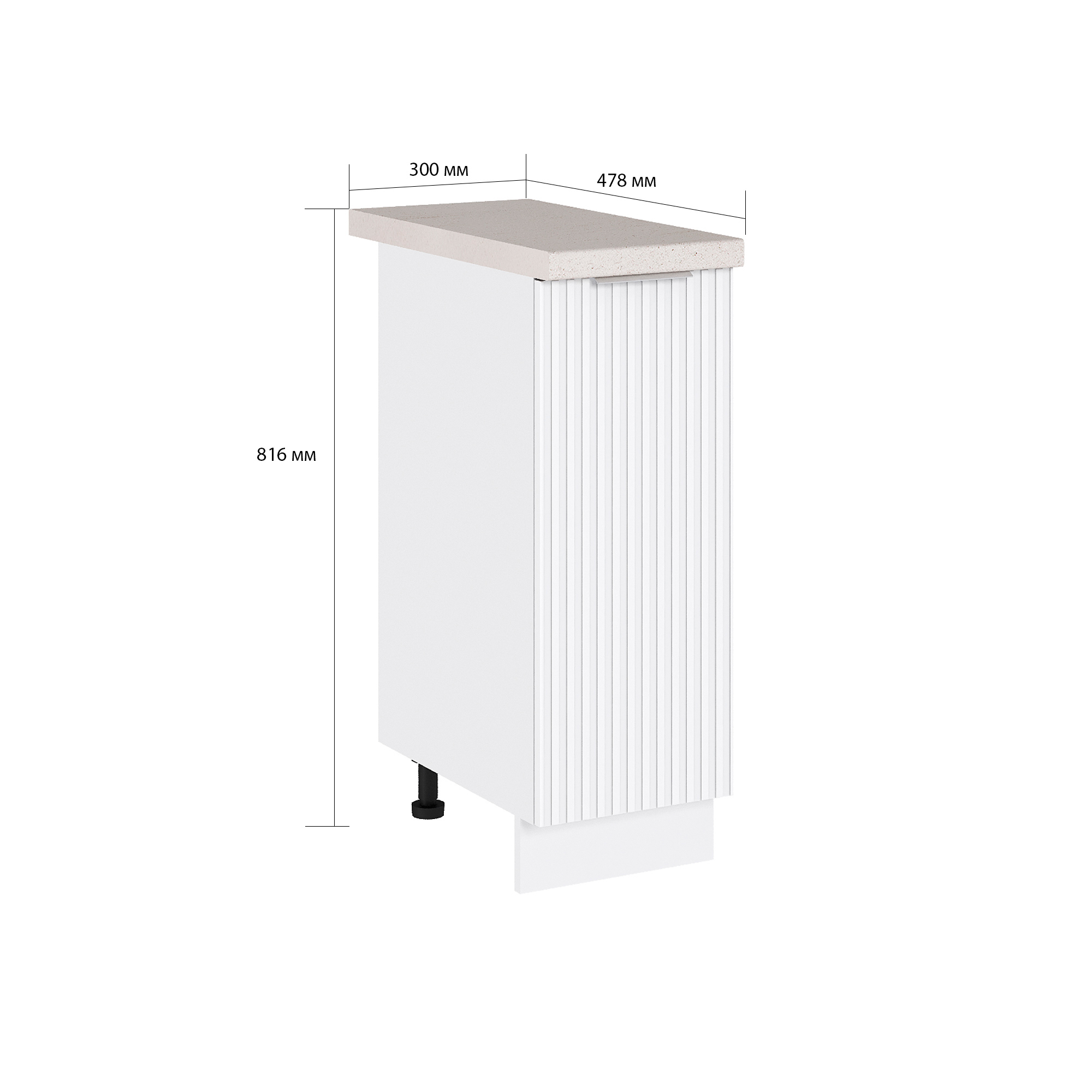 Изображение товара Напольный шкаф Сурская мебель Айленд Сиэль ян 30x81.6x47.8 см белый ЛДСП