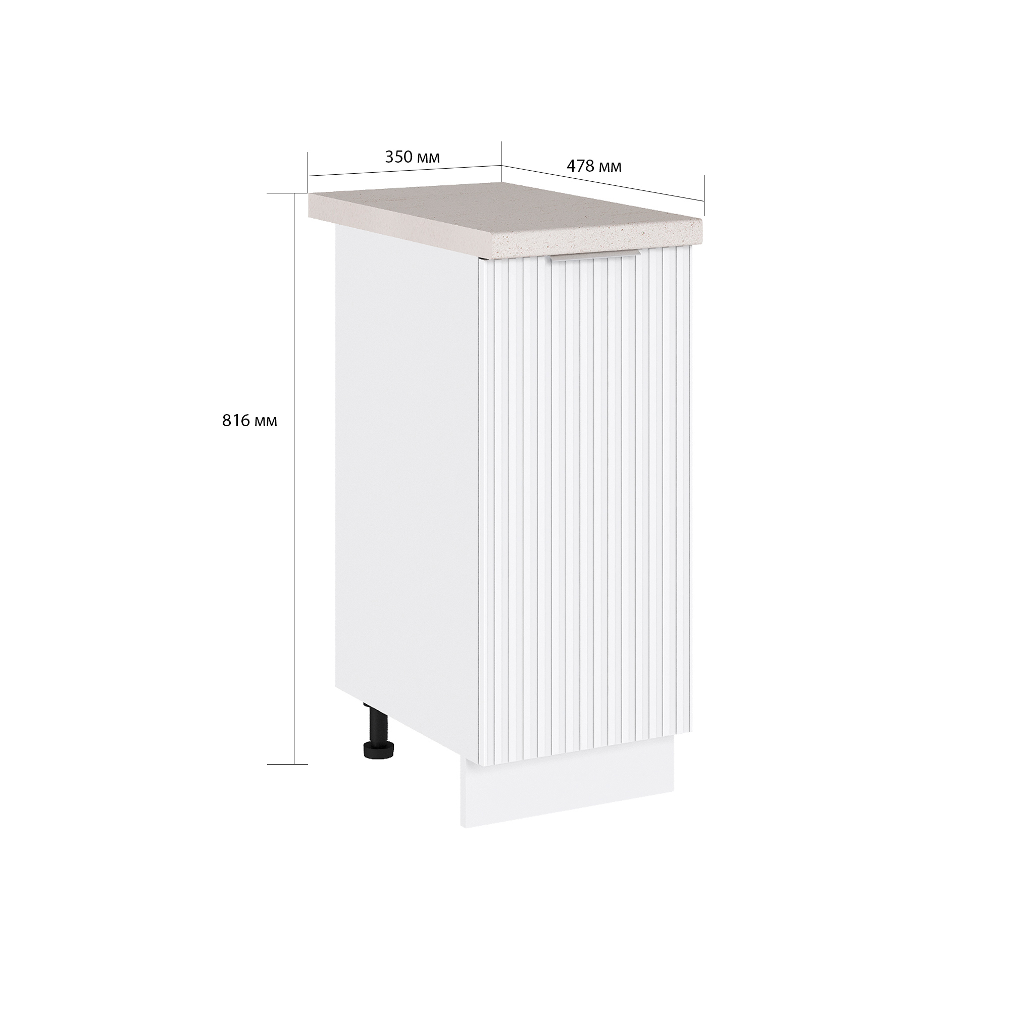 Изображение товара Напольный шкаф Сурская мебель Айленд Сиэль Ян 35x81.6x47.8 см белый