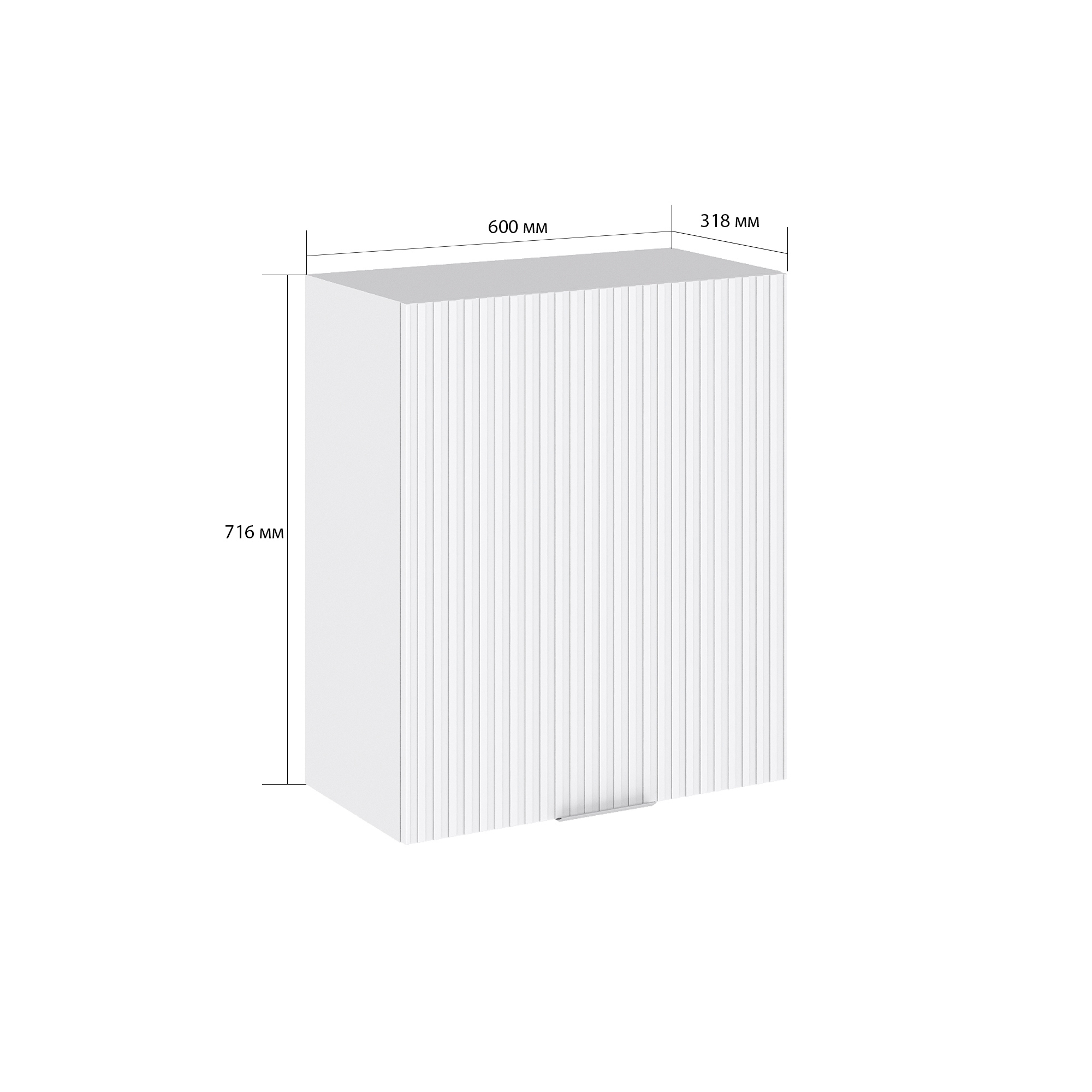 Изображение товара Навесной шкаф Сурская мебель Сиэль ян 60x71.6x31.8 см белый ЛДСП ПВХ