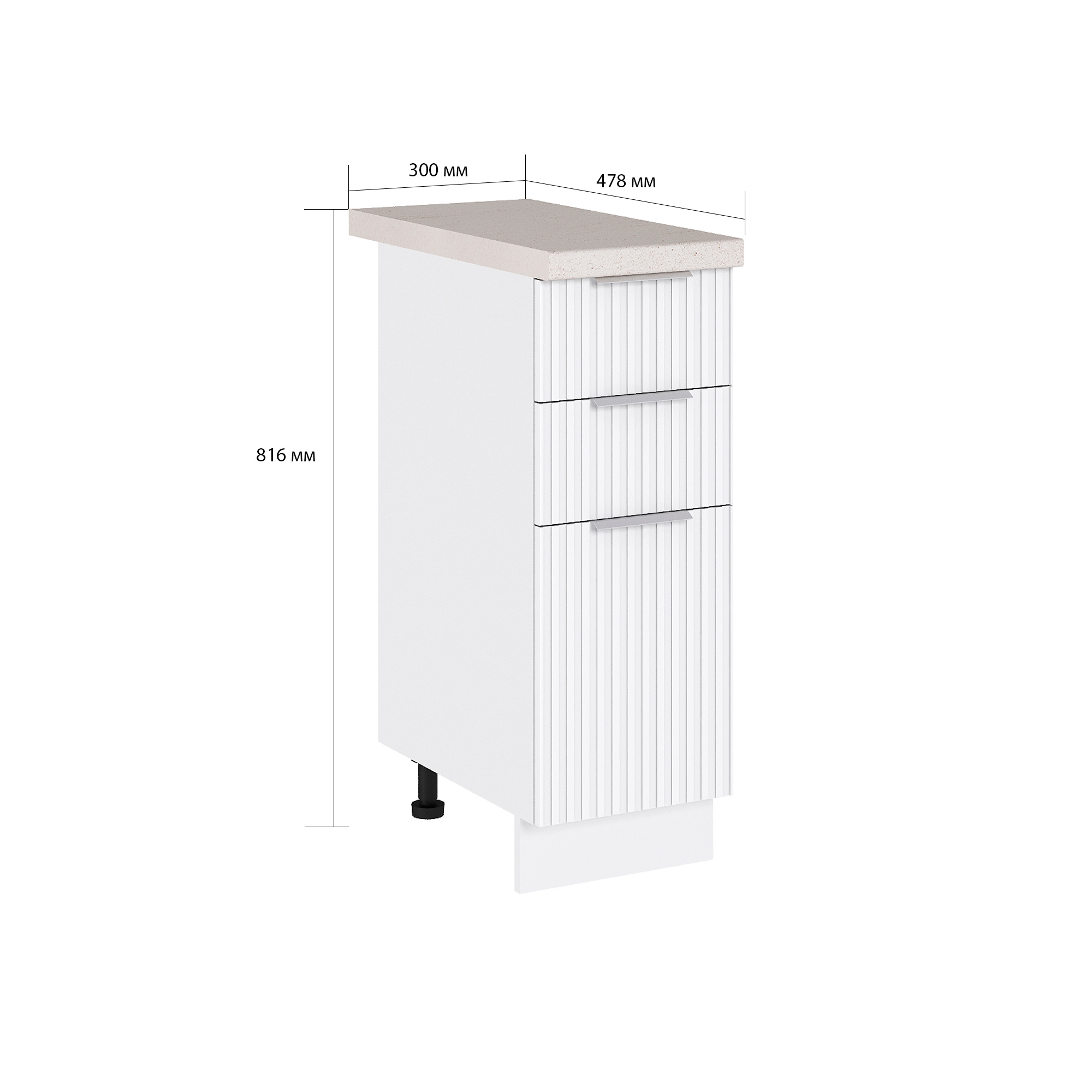 Изображение товара Напольный шкаф с 3 ящиками Сиэль Ян Белый от Сурская Мебель