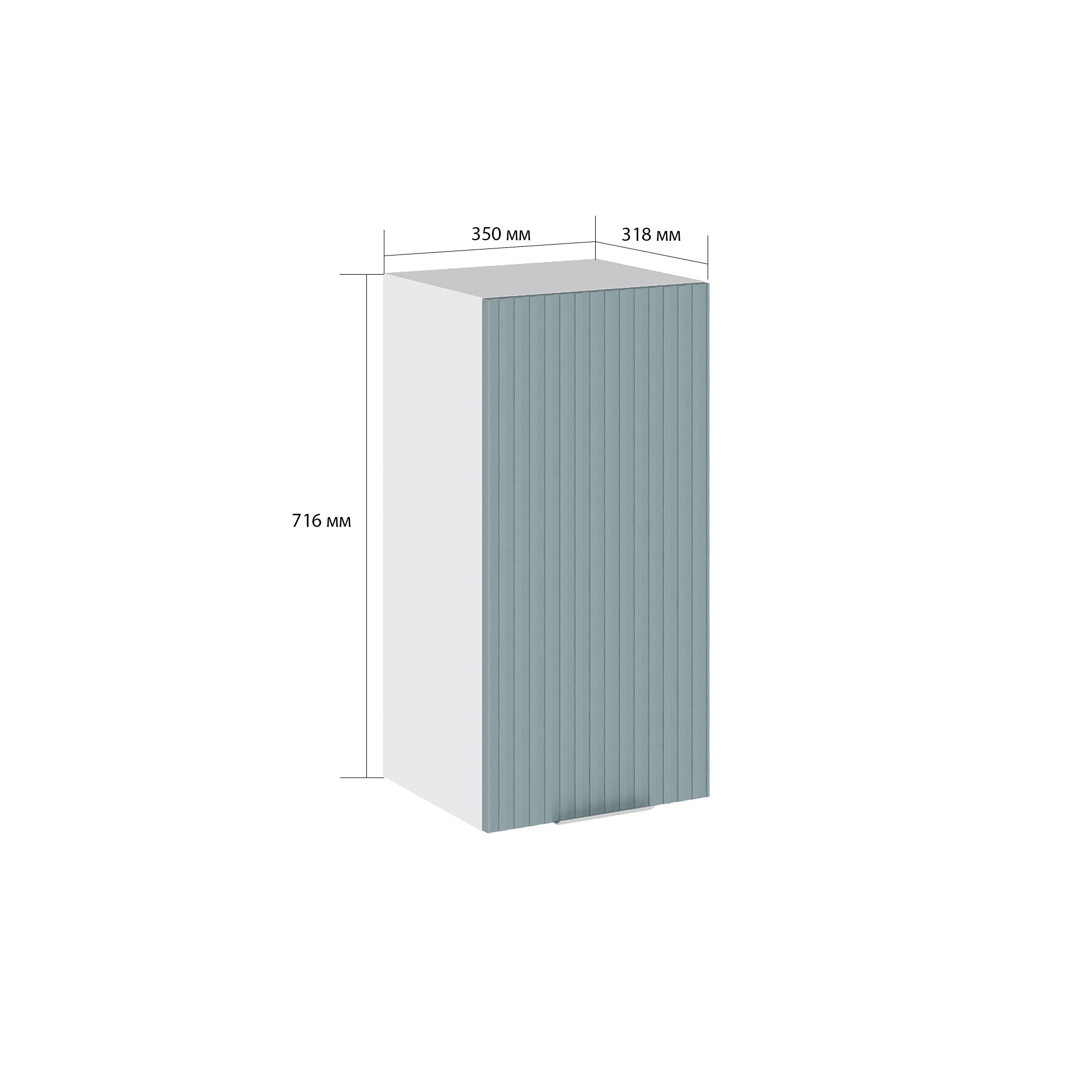 Изображение товара Кухонный навесной шкаф Сурская мебель Сиэль Ян 35x71.6x31.8 см светло-зеленый