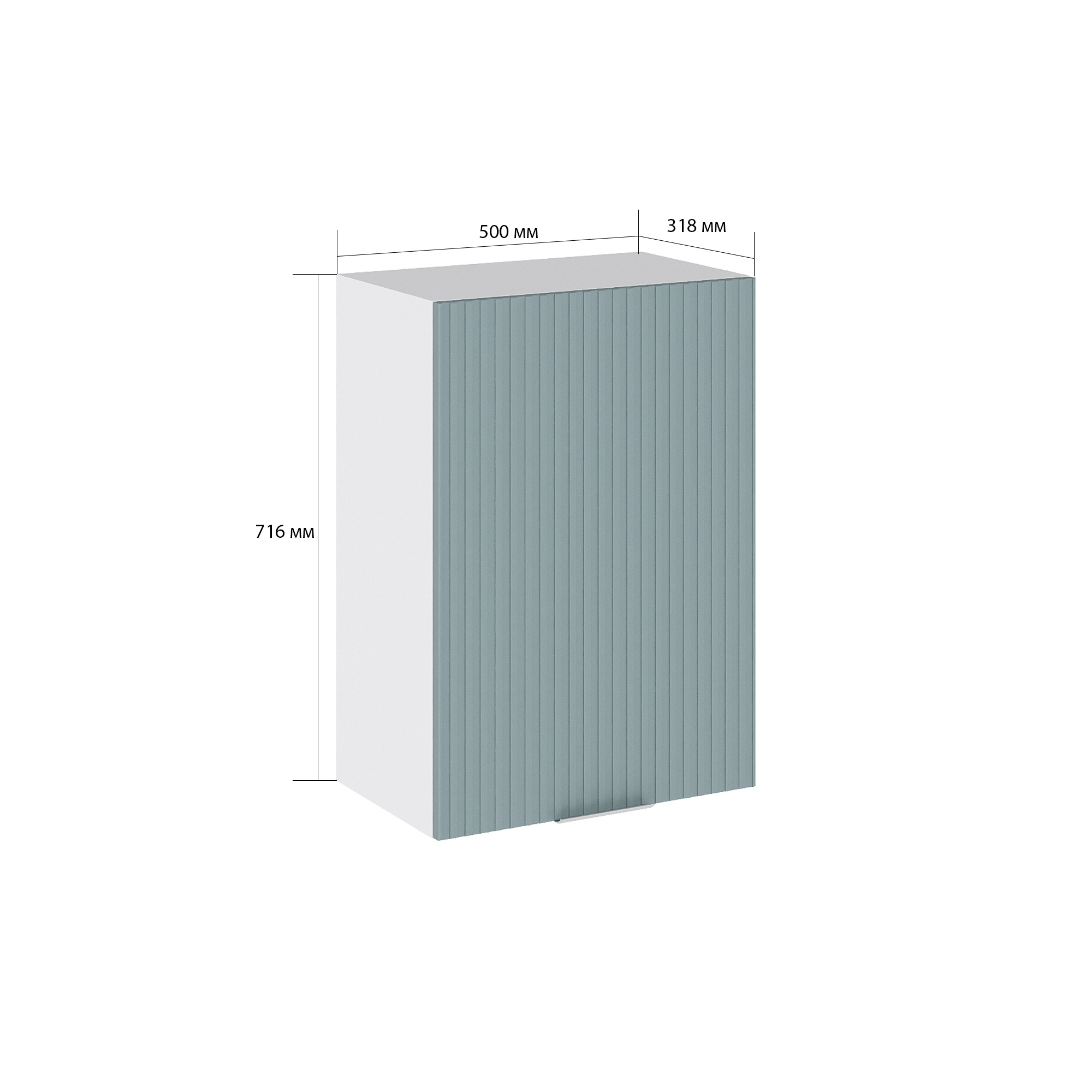 Изображение товара Навесной шкаф Сурская мебель Мисти грин Сиэль ян 50x71.6x31.8 см ЛДСП цвет нежно-зеленый