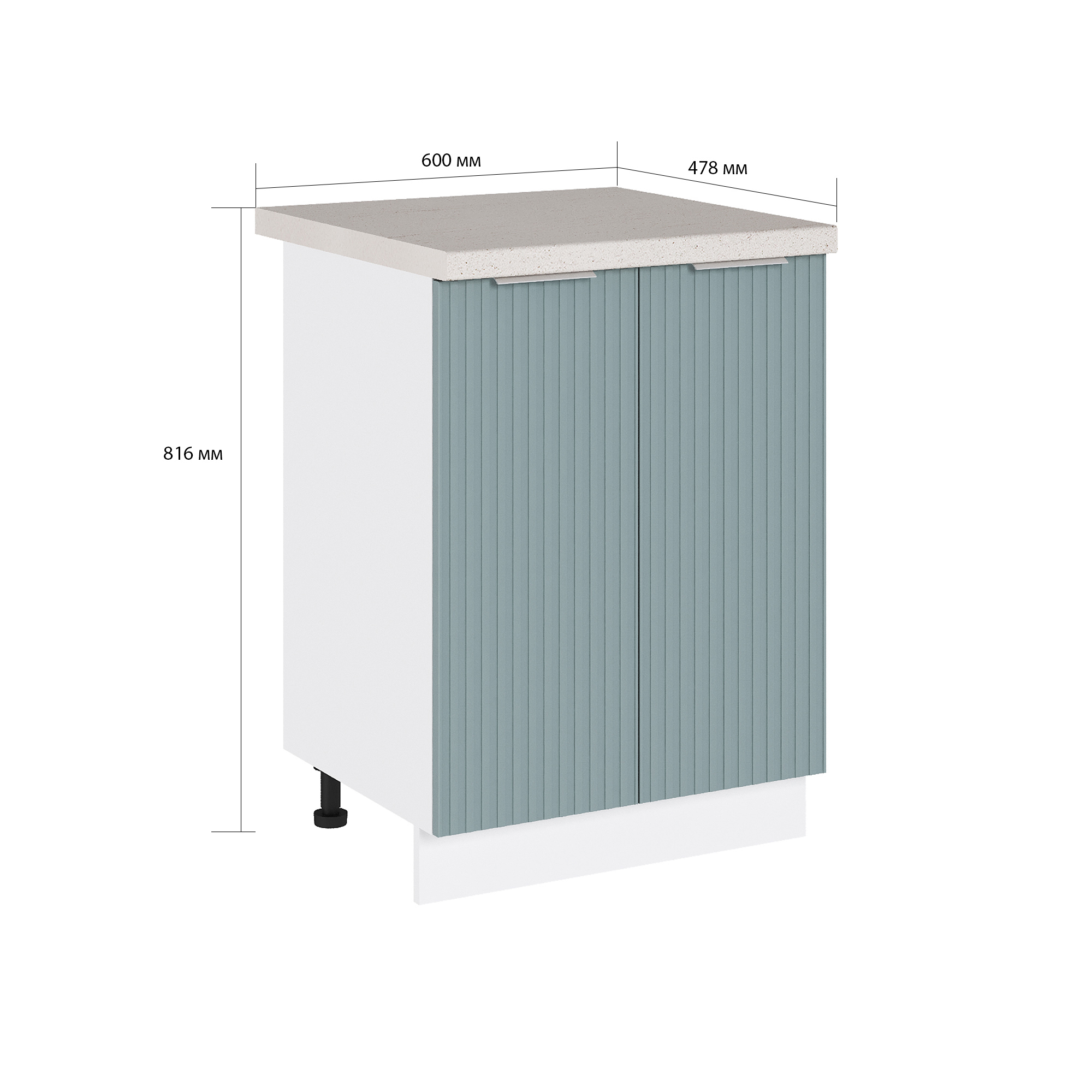 Изображение товара Напольный шкаф Сурская мебель Мисти грин Сиэль ян 60x81.6x47.8 см ЛДСП цвет нежно-зеленый