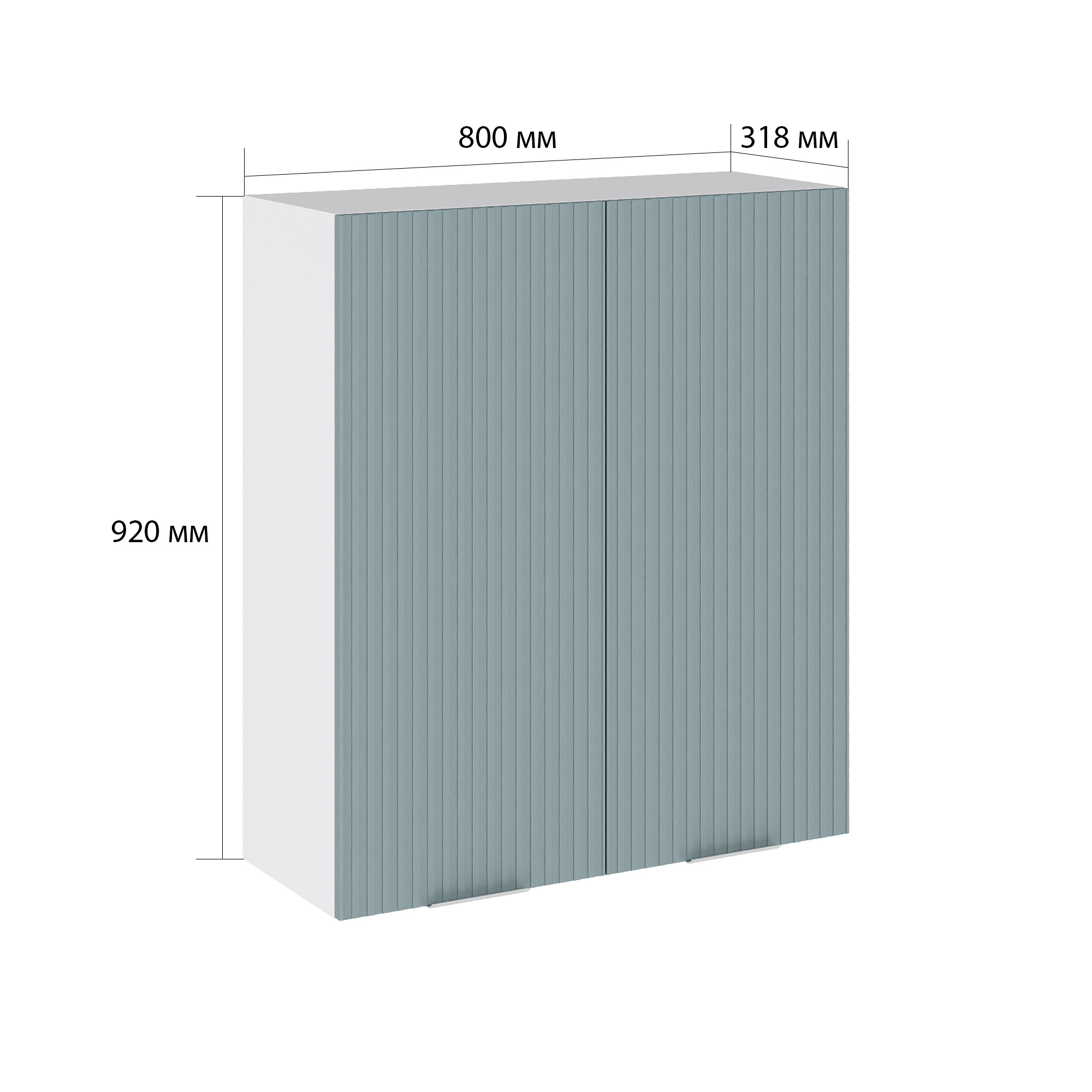 Изображение товара Навесной шкаф Сурская мебель Мисти грин Сиэль ян 80x92x31.8 см ЛДСП цвет нежно-зеленый