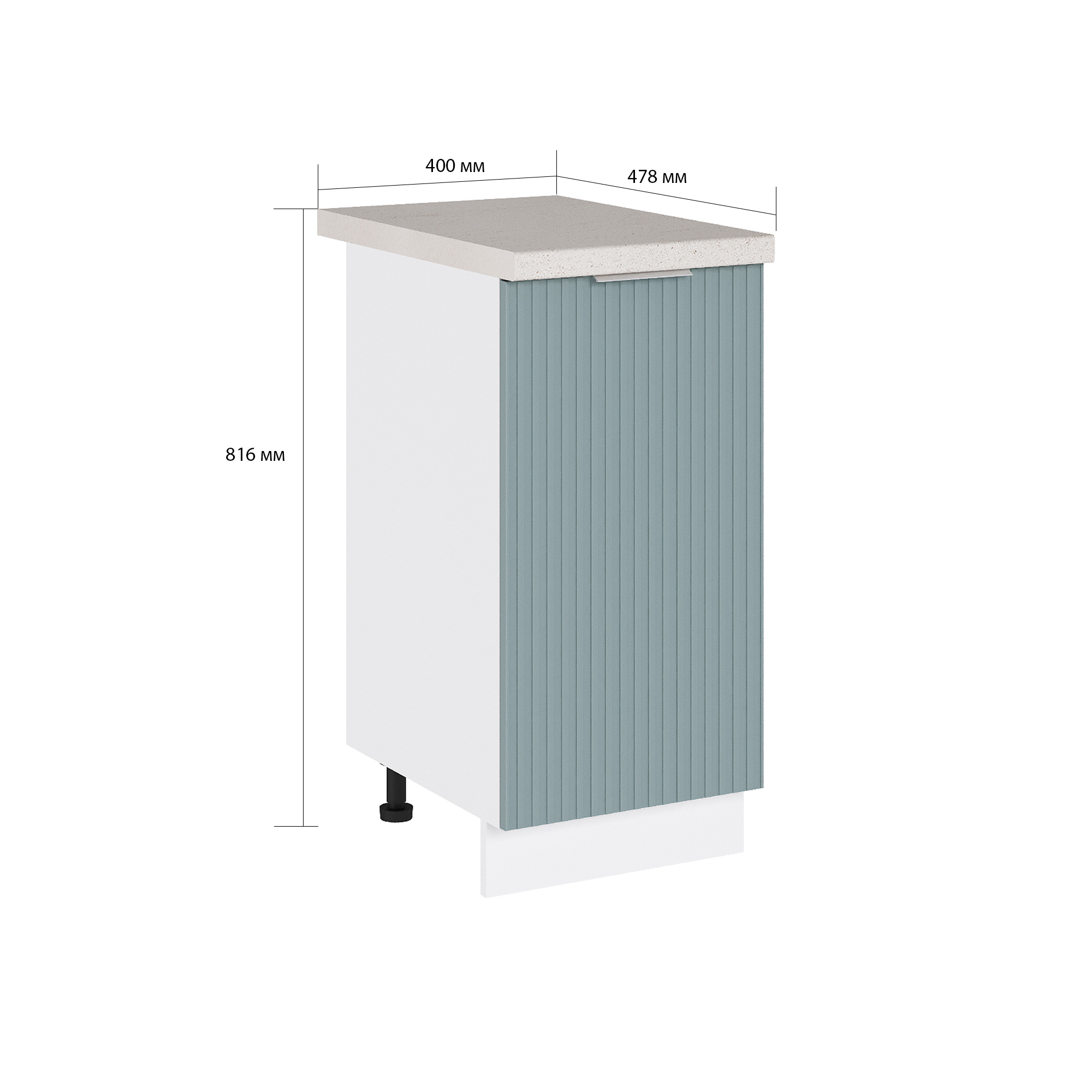 Изображение товара Напольный шкаф Сурская мебель Мисти Грин Сиэль Ян 40x81.6x47.8 см белый нежно-зеленый