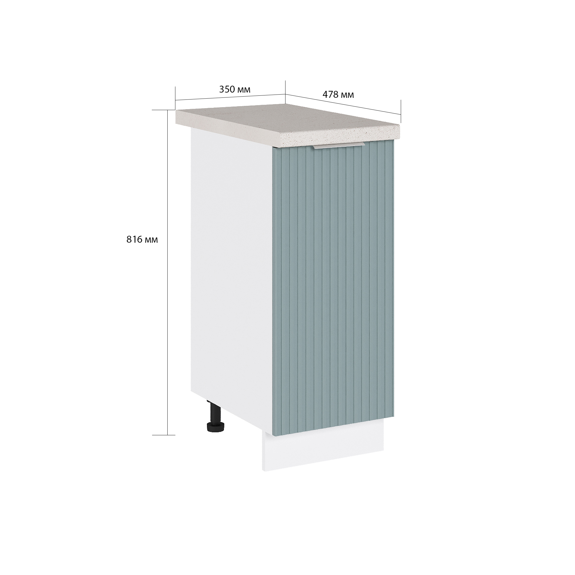 Изображение товара Напольный шкаф Сурская мебель Мисти грин Сиэль ян 35x81.6x47.8 см белый и светло-зеленый