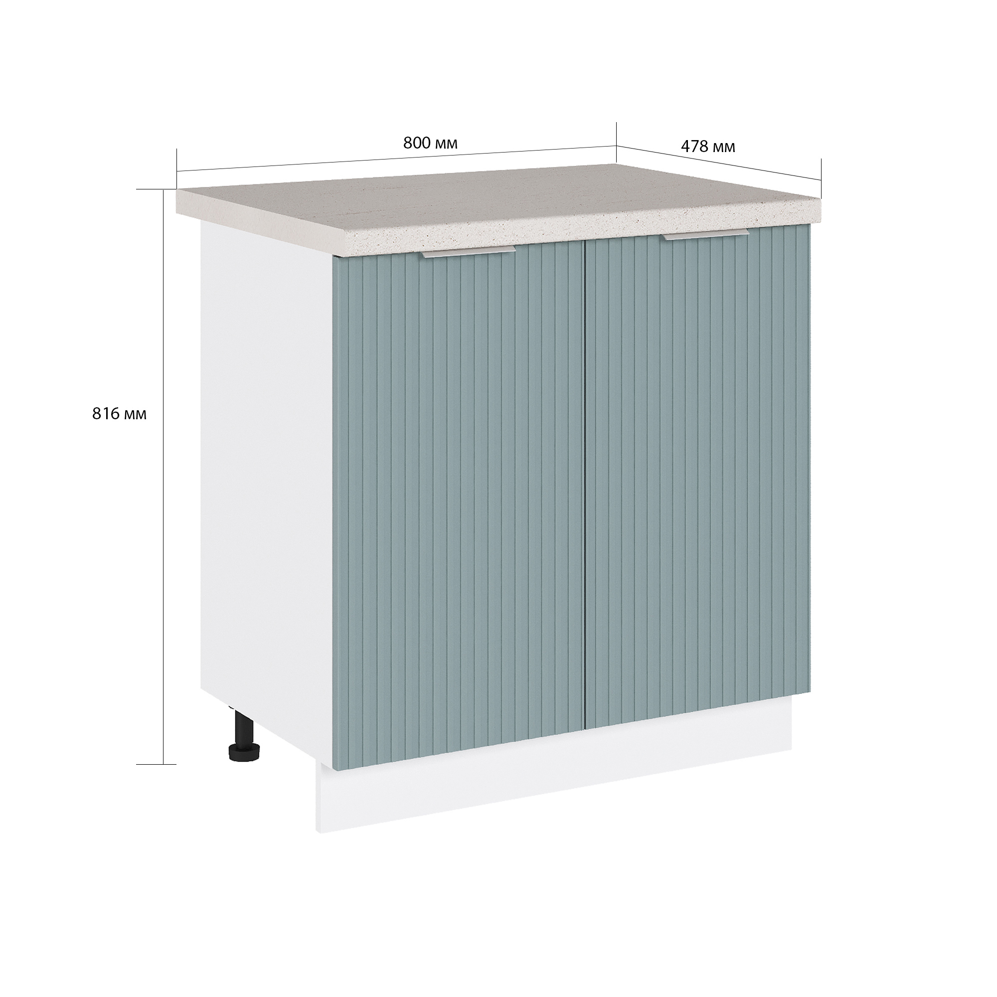 Изображение товара Напольный шкаф Сурская мебель Мисти грин Сиэль Ян белый светло-зеленый 80x81.6x47.8 см