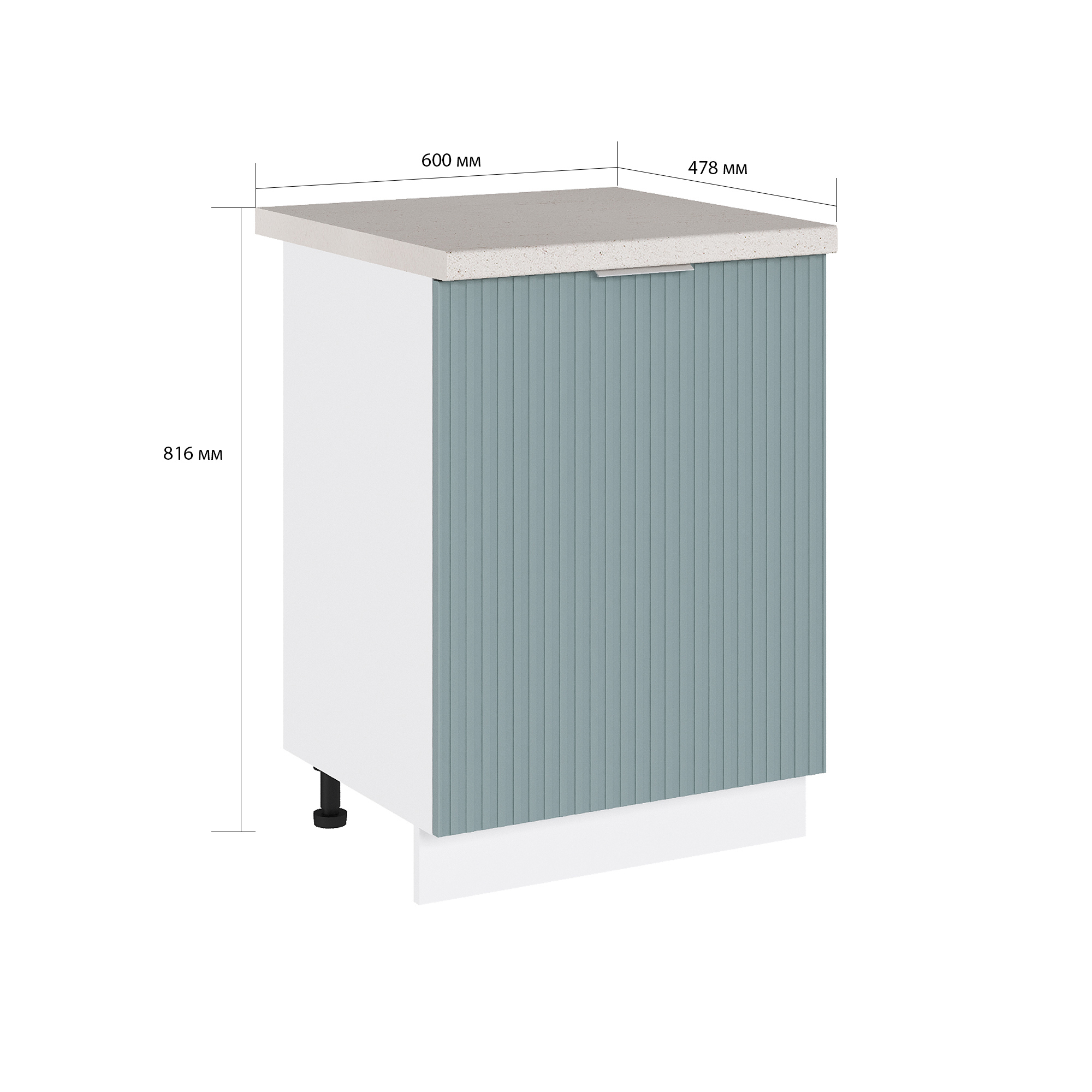 Изображение товара Напольный шкаф Сурская мебель Сиэль Ян 60x81.6x47.8 см белый и светло-зеленый