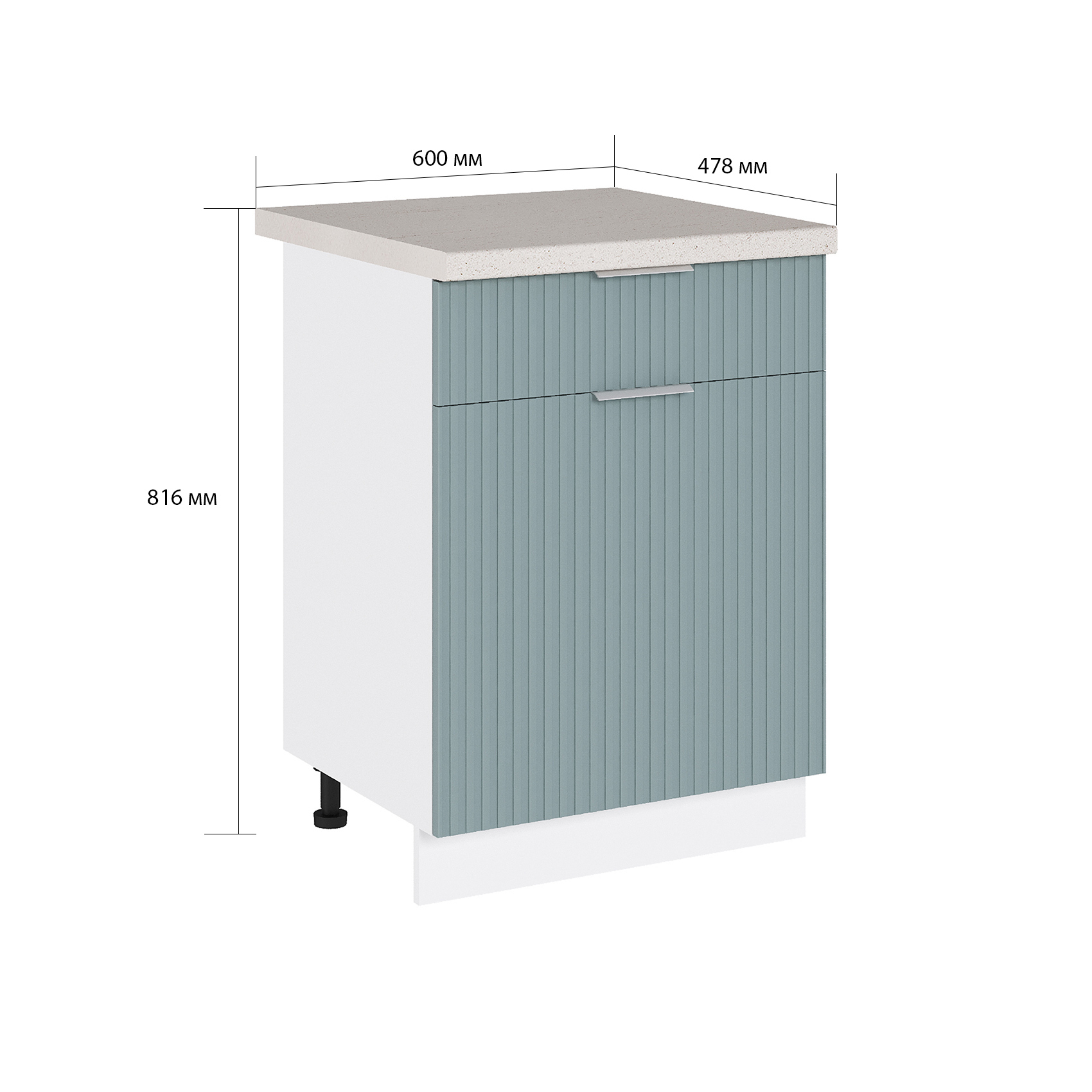 Изображение товара Напольный шкаф Сиэль ян с ящиком из ЛДСП и МДФ 60x81.6x47.8 см Нежно-зеленый