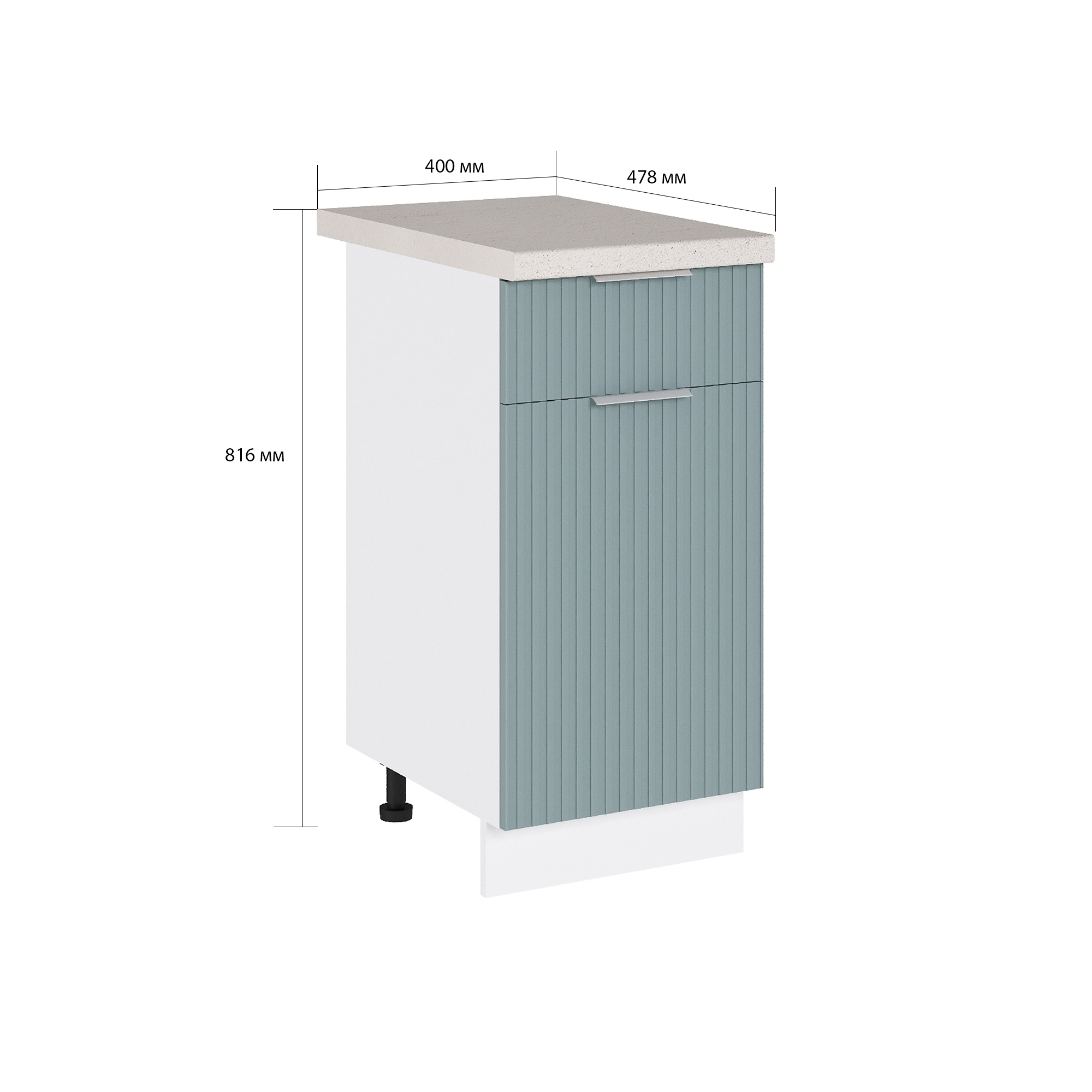Изображение товара Напольный шкаф с 1 ящиком Сурская мебель Мисти грин 40x81.6x47.8 см
