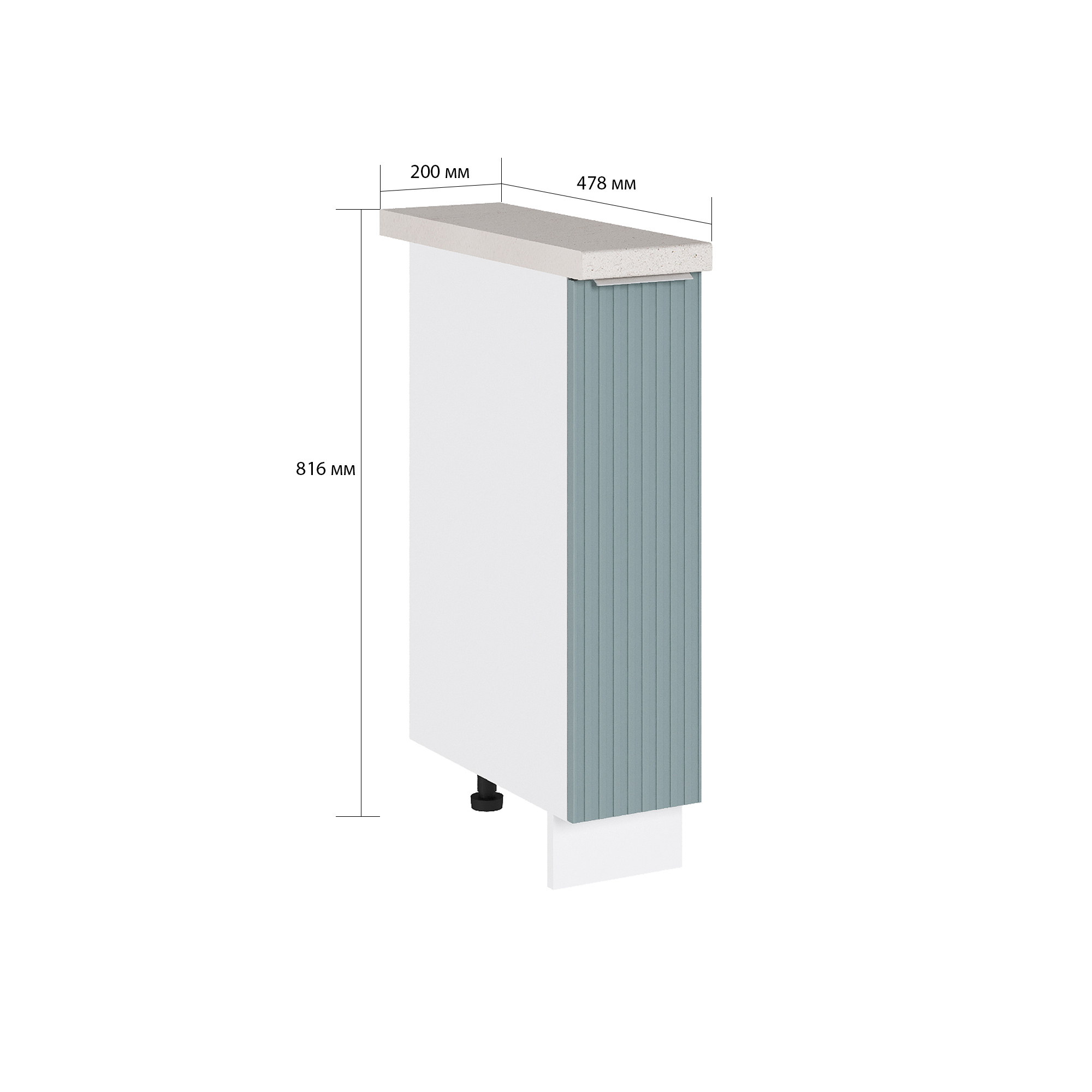 Изображение товара Напольный шкаф-бутылочница Сурская мебель Мисти грин Сиэль ян 81.6x20x47.8 см светло-зеленый