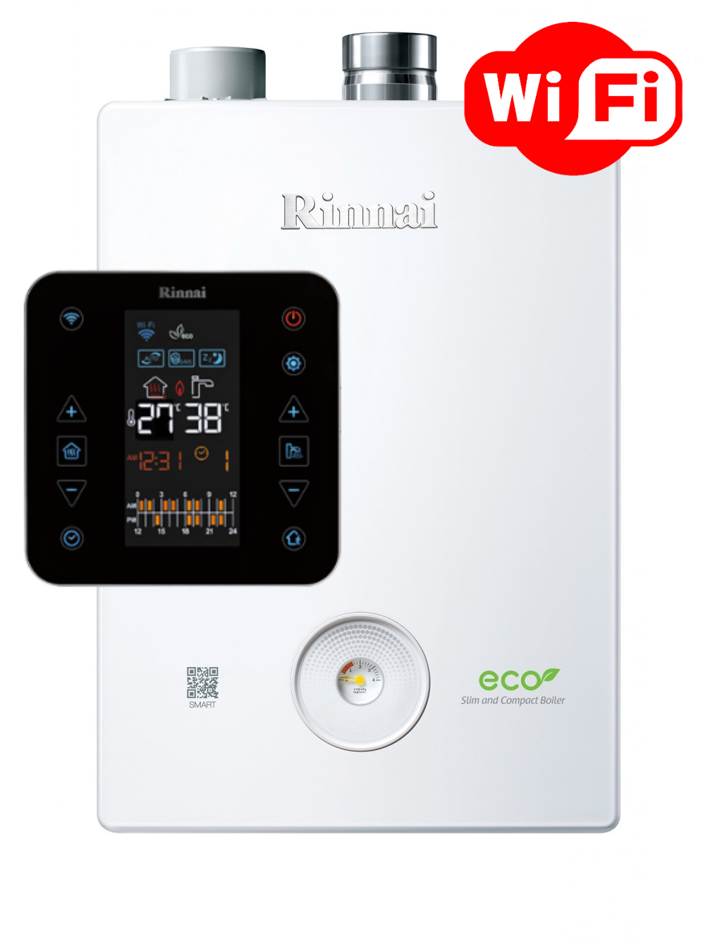 Изображение товара Газовый котел конвекционный 24 кВт Rinnai BR-U Wi-Fi 498900414 одноконтурный настенный
