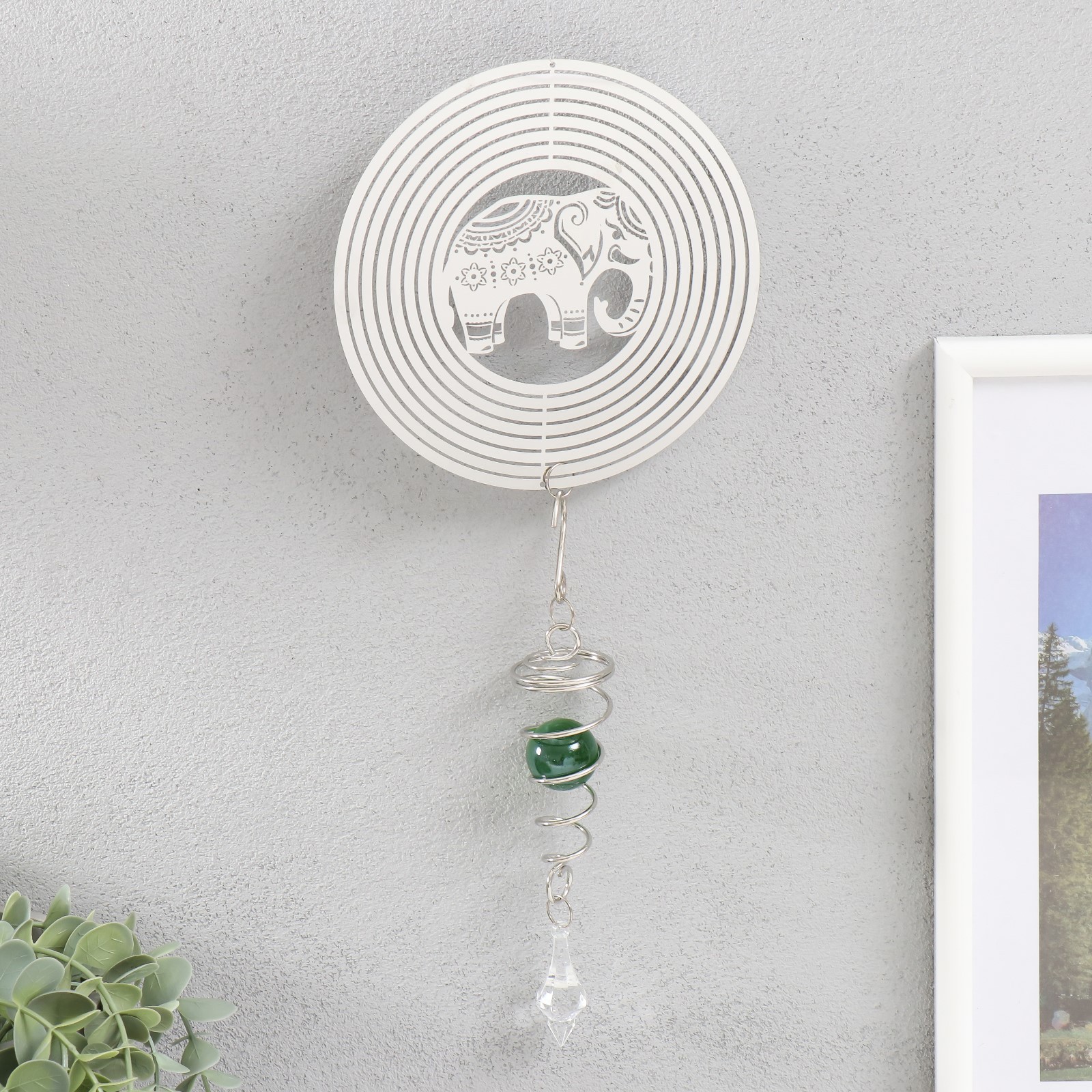 Изображение товара Подвесное украшение SIMALAND Индийский слон с бусиной