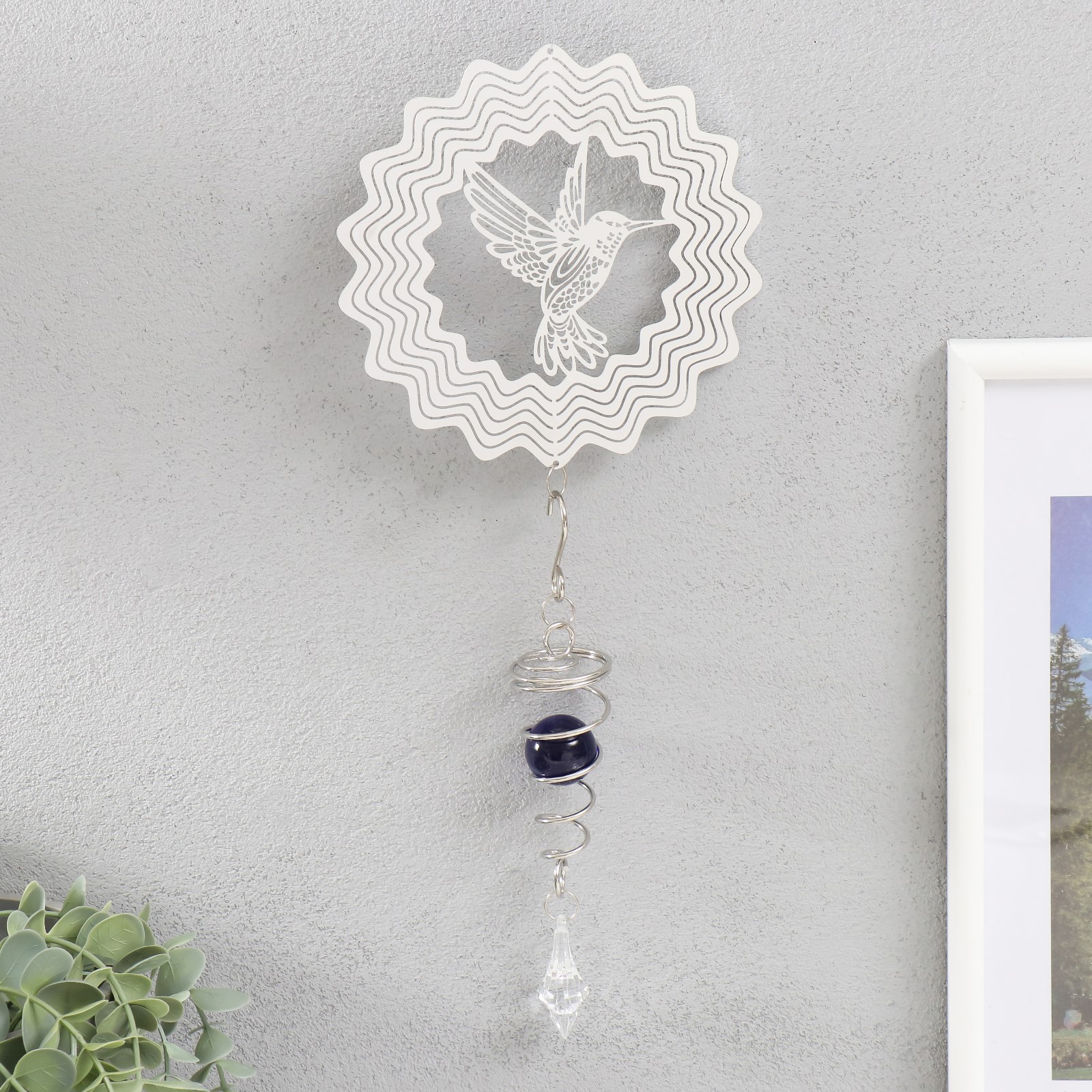 Изображение товара Подвеска интерьерная ветряной колокольчик "Колибри" с бусиной 13.5x13.5x31 см