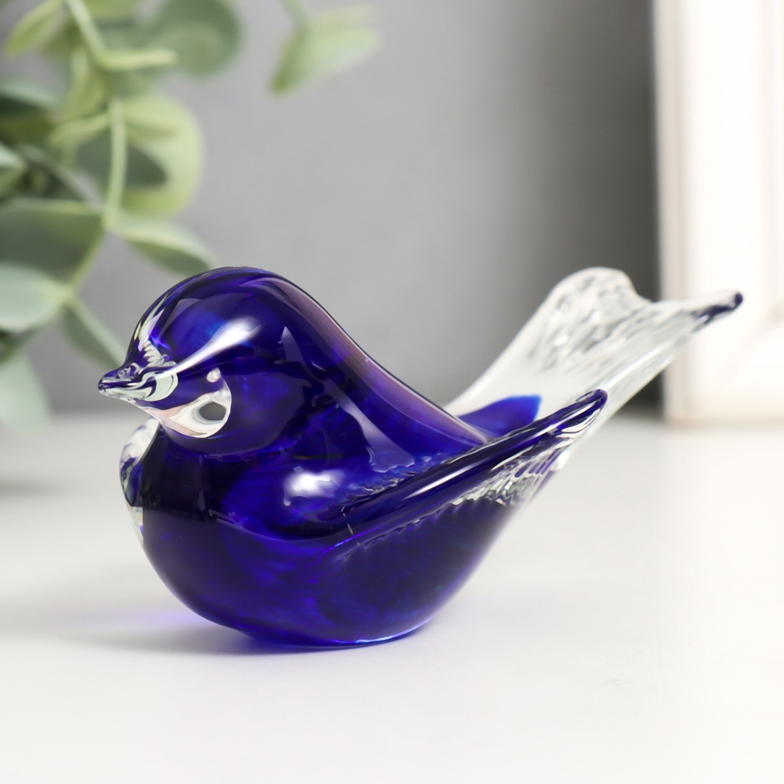 Изображение товара Сувенир стекло "Птичка" 11x6.5x5 см, синий